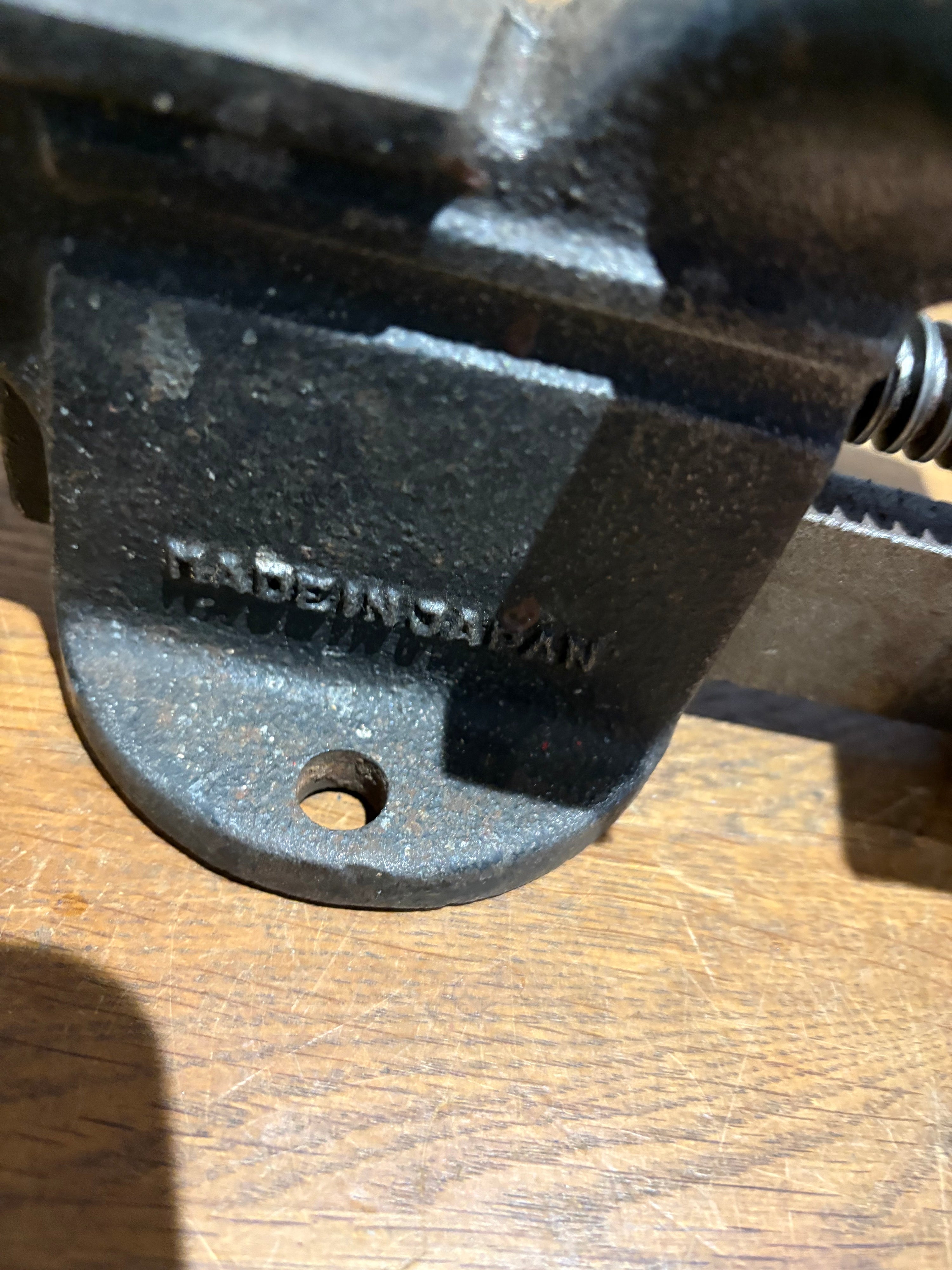 Vintage Hilka Bench Vice , 3.5” Jaws , Made In Japan