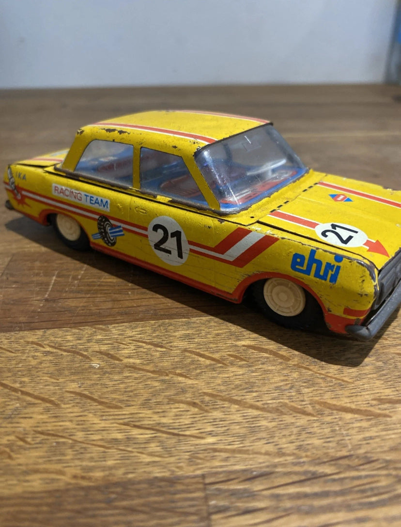 Vintage Rare Ehri Racing Team , Tin Plate Toy Car