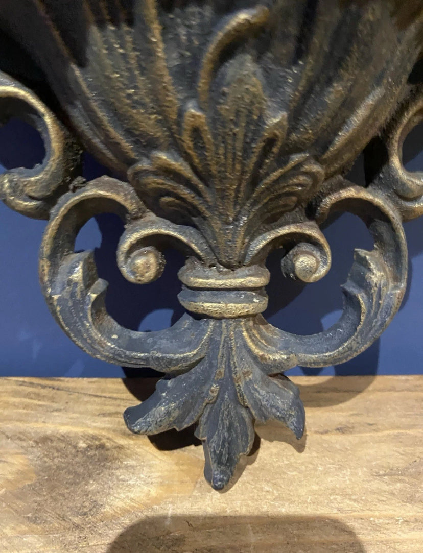Vintage Style Cast Wall Pocket, Flower / Plant Pocket