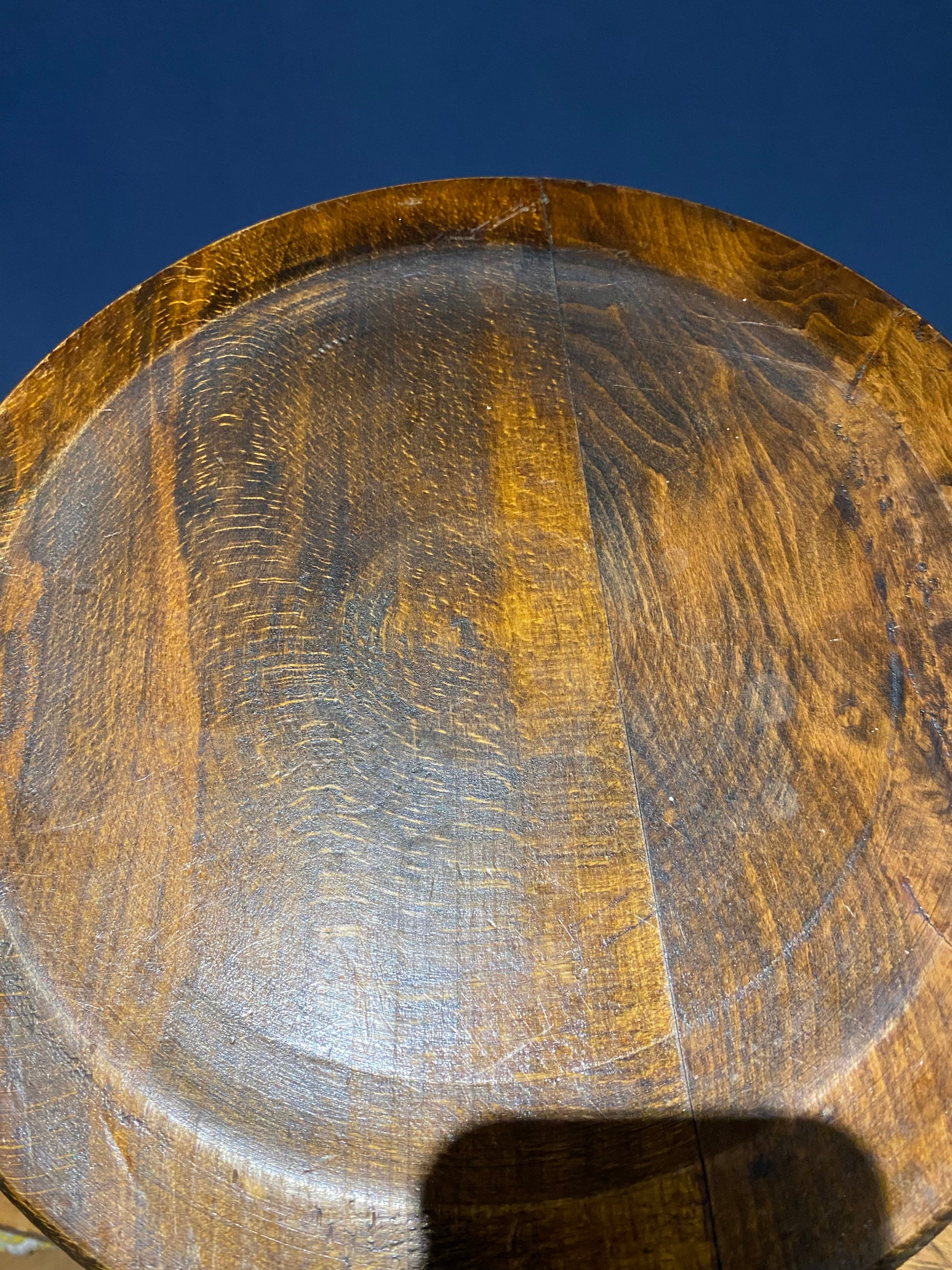 Antique Oak Stool with Beautiful Grain And Patina