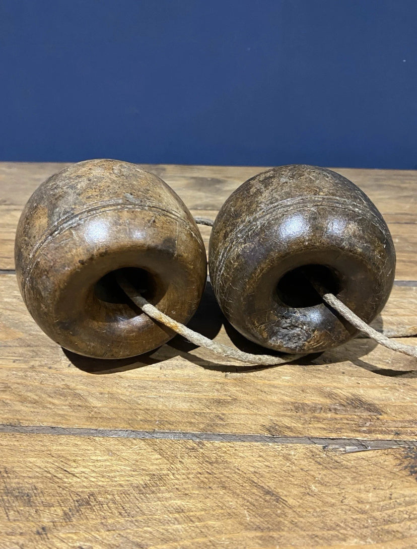 Antique Manger Tie Up Bobbins, Chogs , Chugs