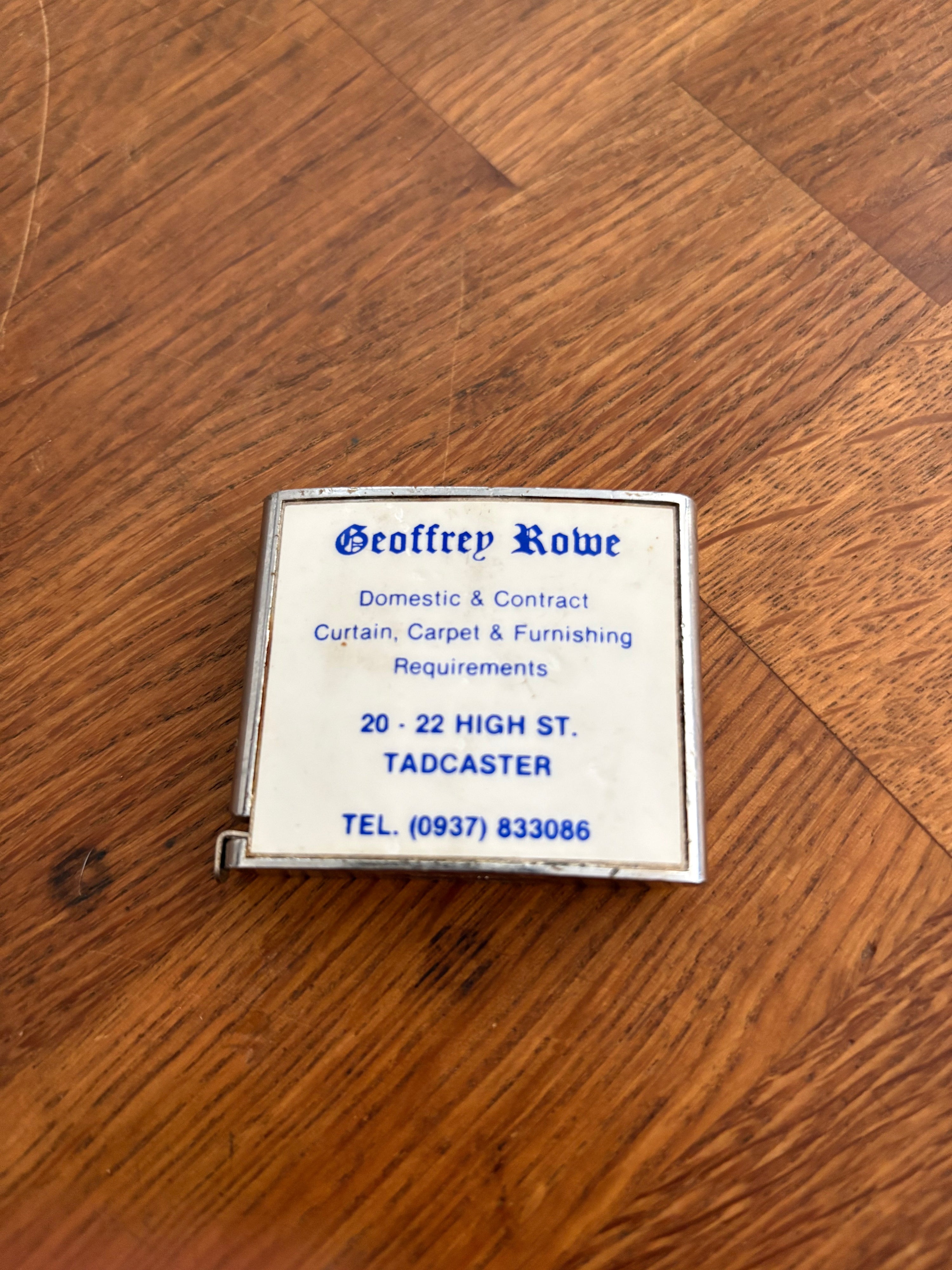 Vintage Advertising Tape Measure , Geoffrey Rowe, Tadcaster