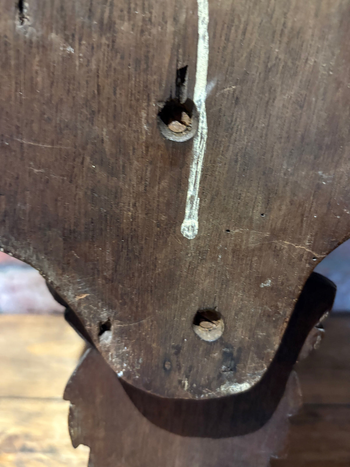 Antique Carved Wood Shelf , Clock Shelf , Austrian . Black forest?