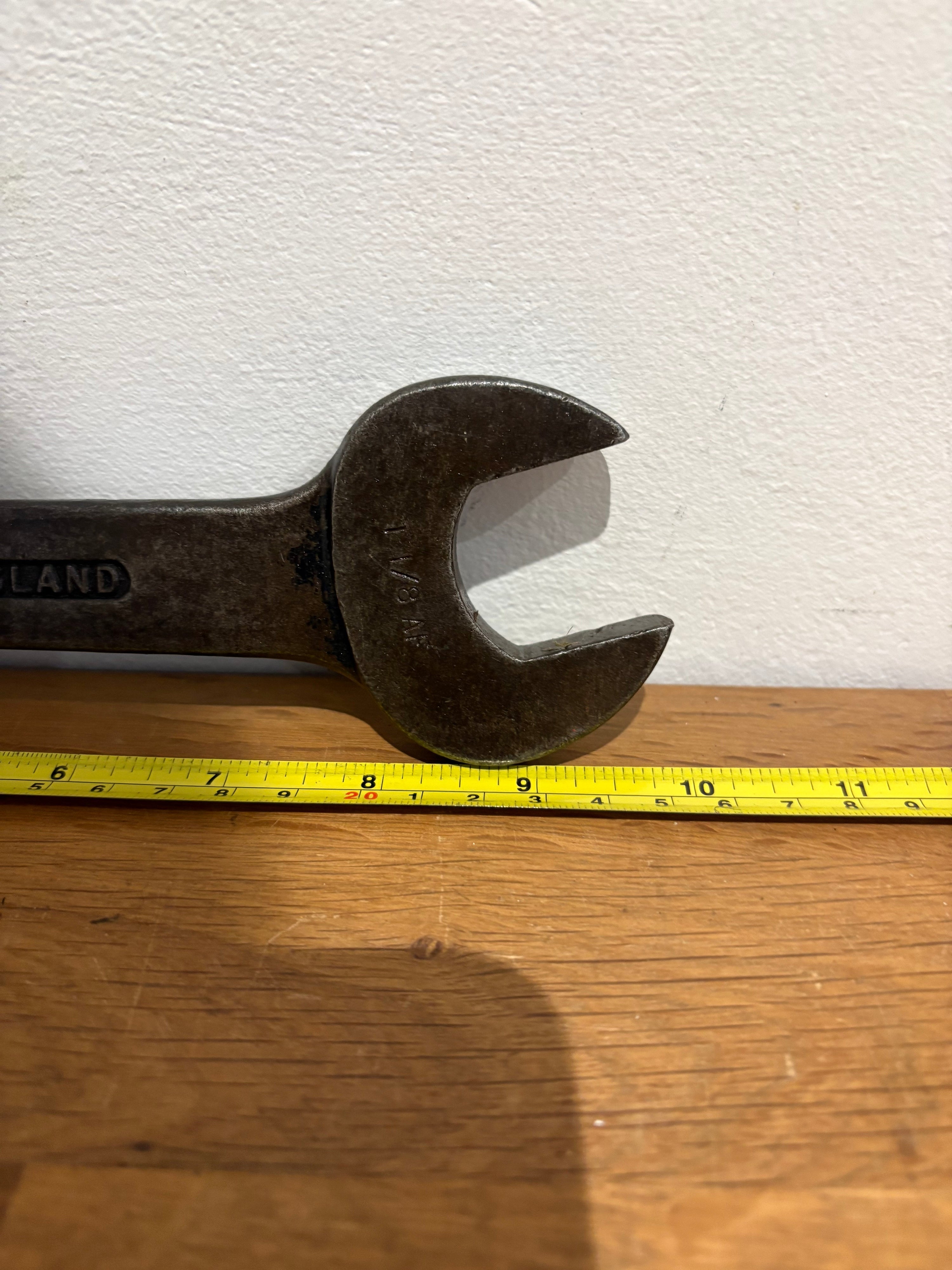 Vintage Snail Brand Chrome Alloy Steel 9 Spanner. 94af / 112af. Open Ended