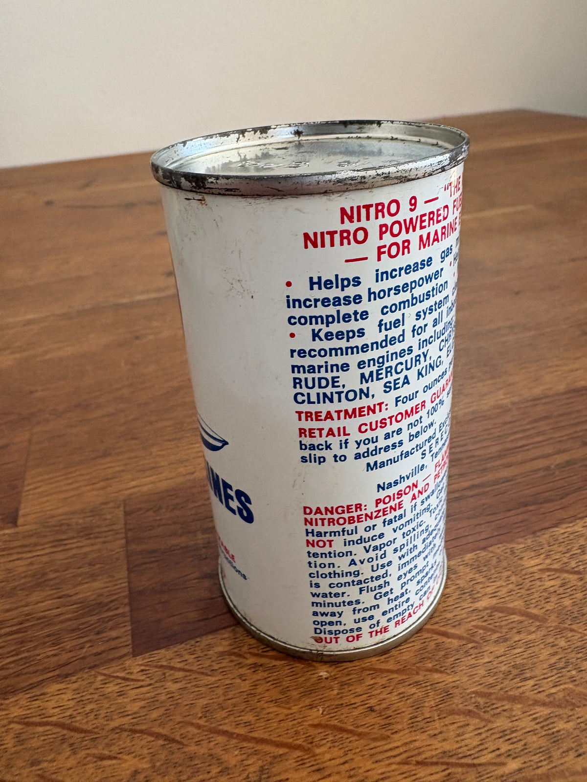 Vintage Nitro 9 For Marine Engines Can , Sealed. For Display Purpose Only