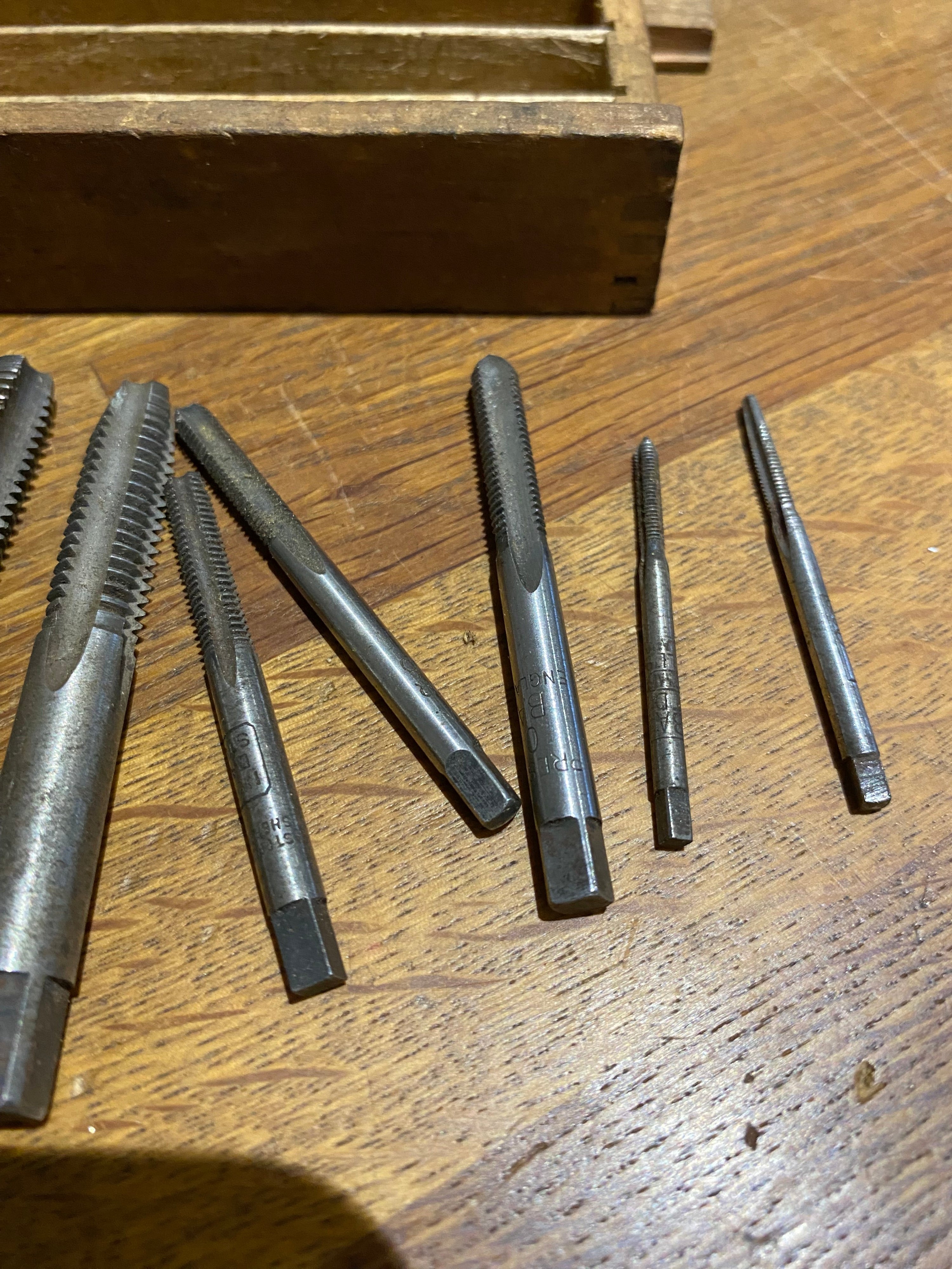 Vintage S W Card Man’f’g Co, Box Of Taps. Tools
