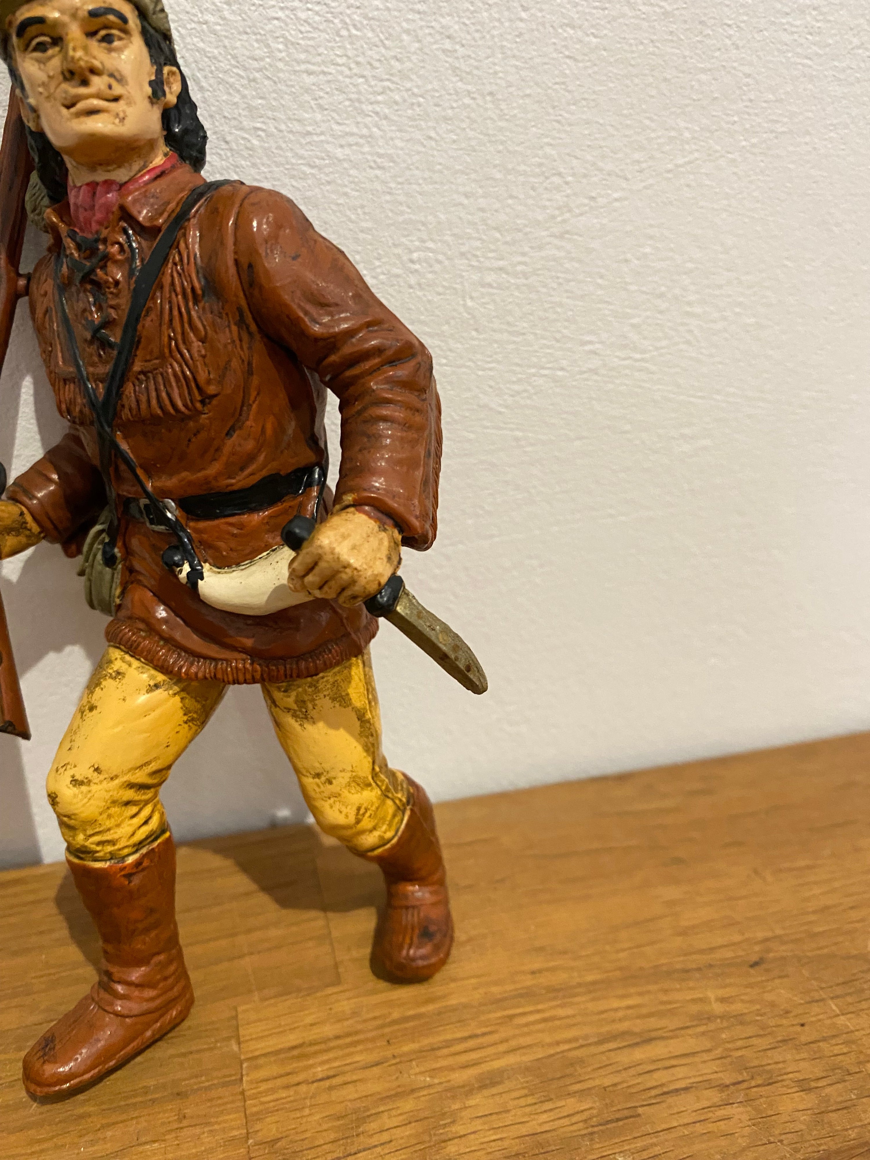 Vintage Comansi Wild West Series Davy Crocket Figure , 7 Inches , Plastic