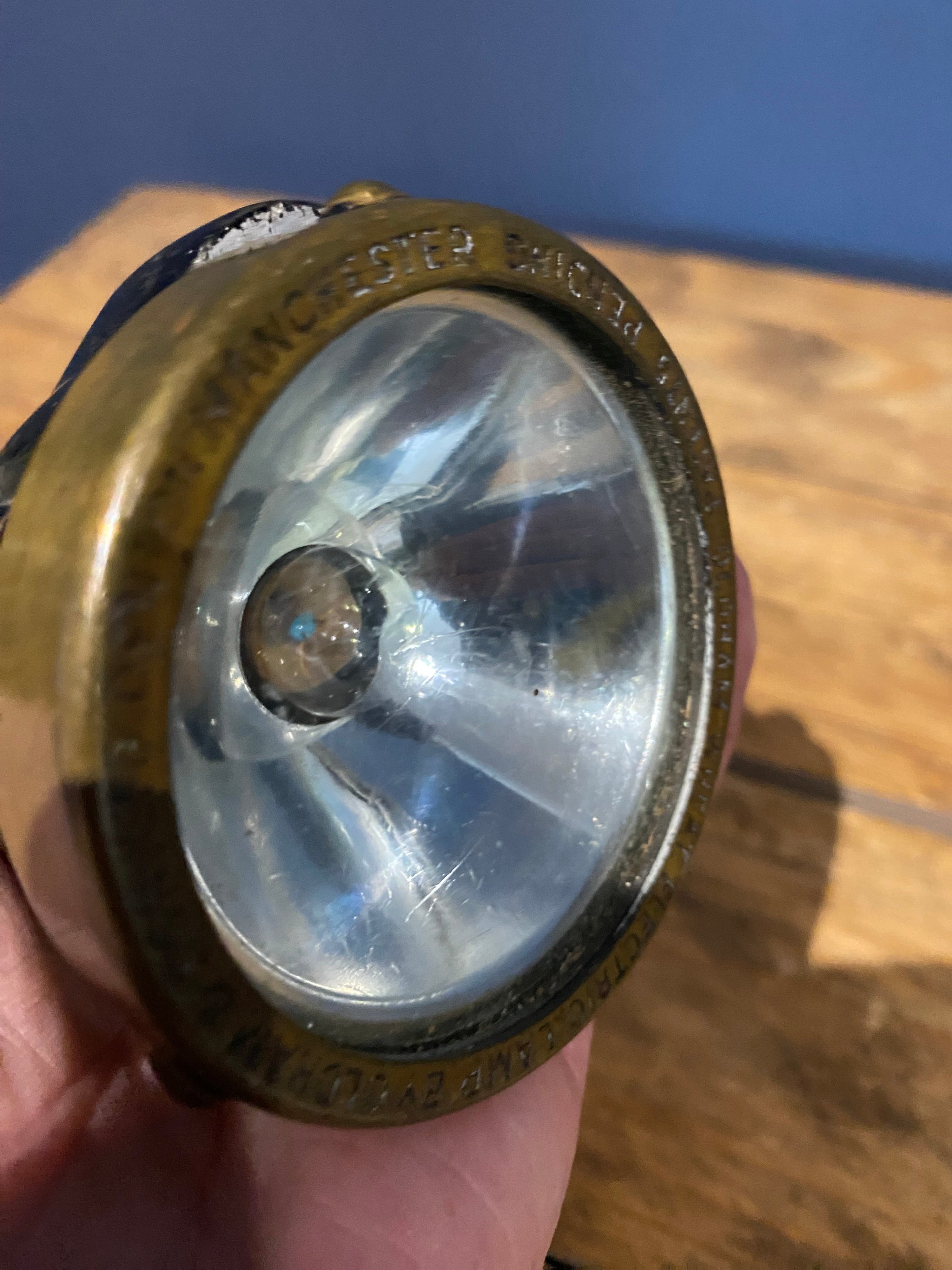 Vintage Oldham Wheat Electric Lamp, Denton , Manchester, Miners Lamp