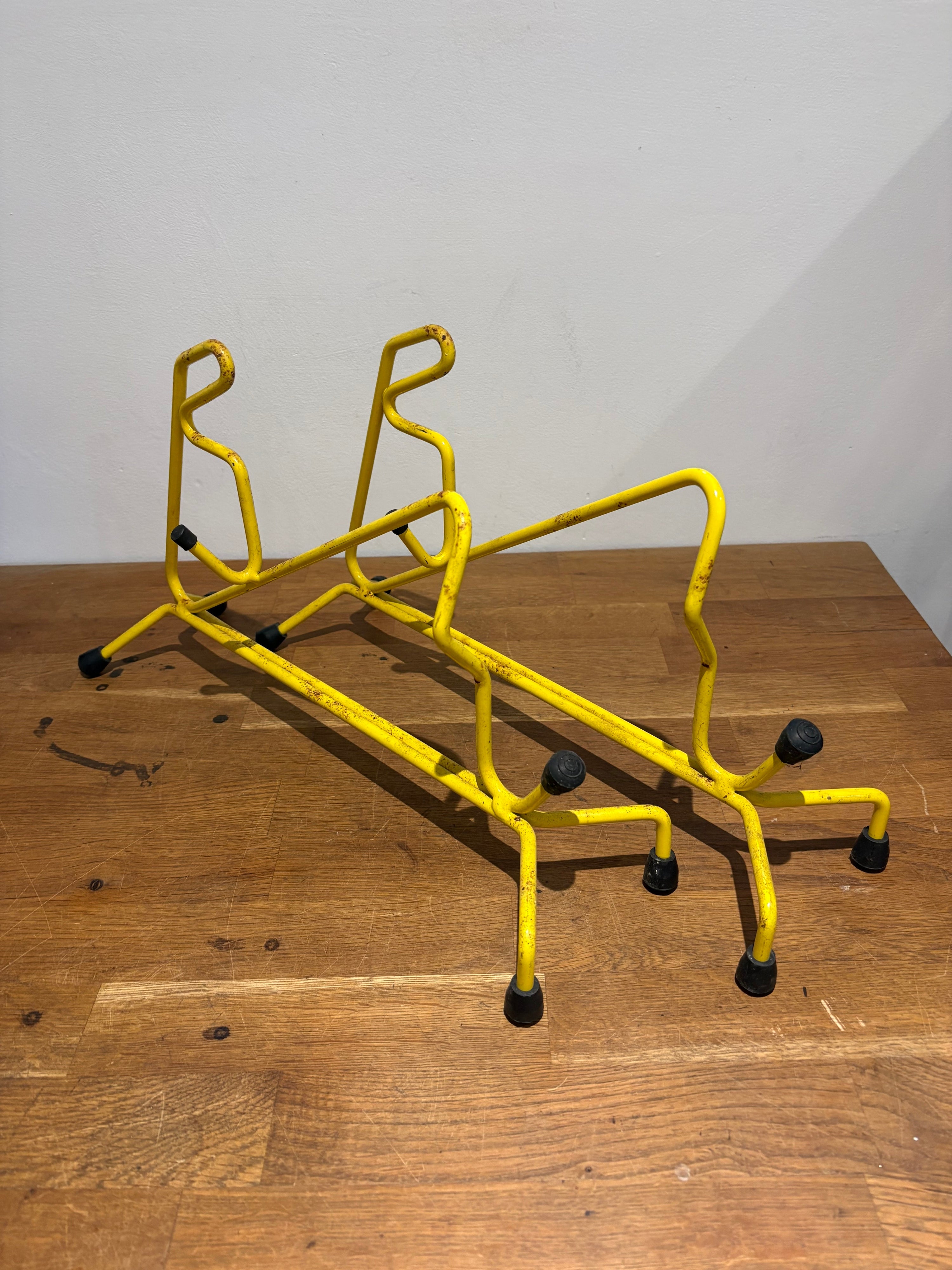 Vintage Wood Cutting Stands / Mobile Trestles, Used But Still Useable.