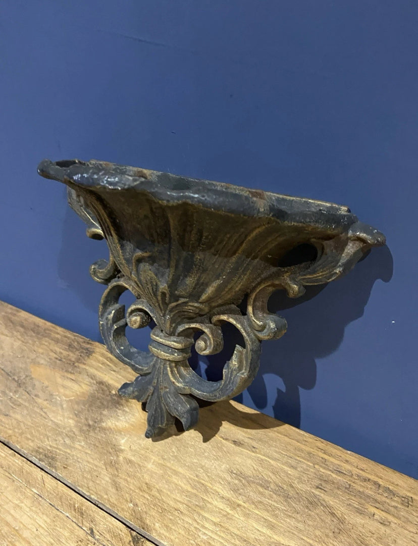 Vintage Style Cast Wall Pocket, Flower / Plant Pocket