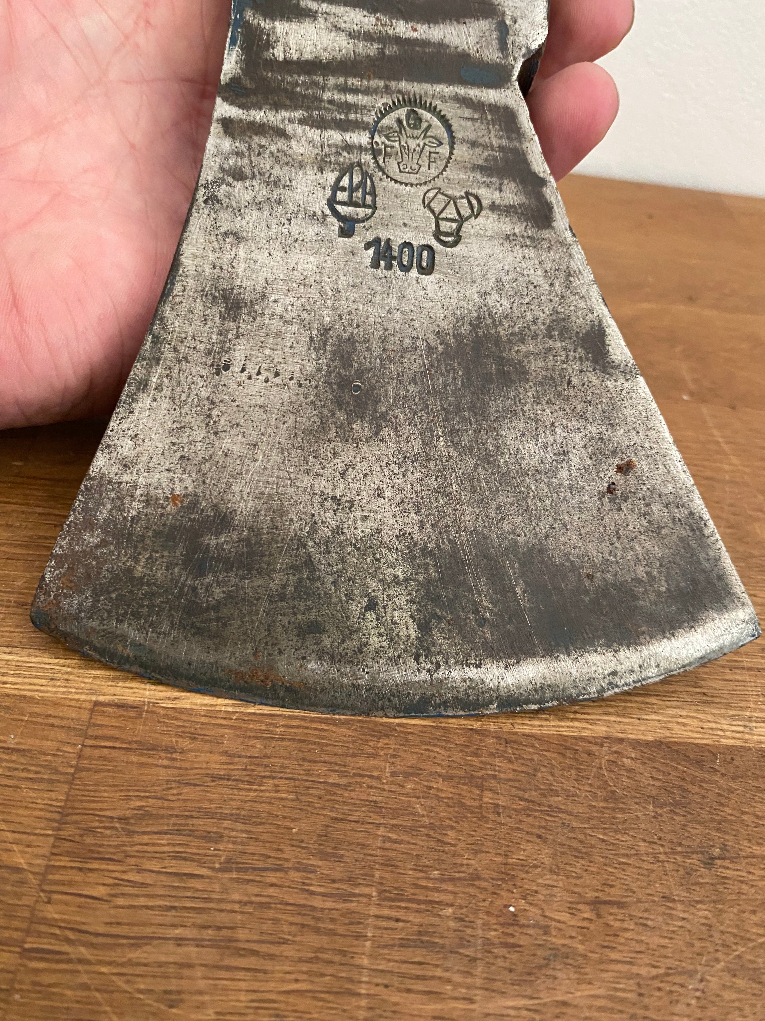Rare Ochsenkopf Grun vintage axe head .