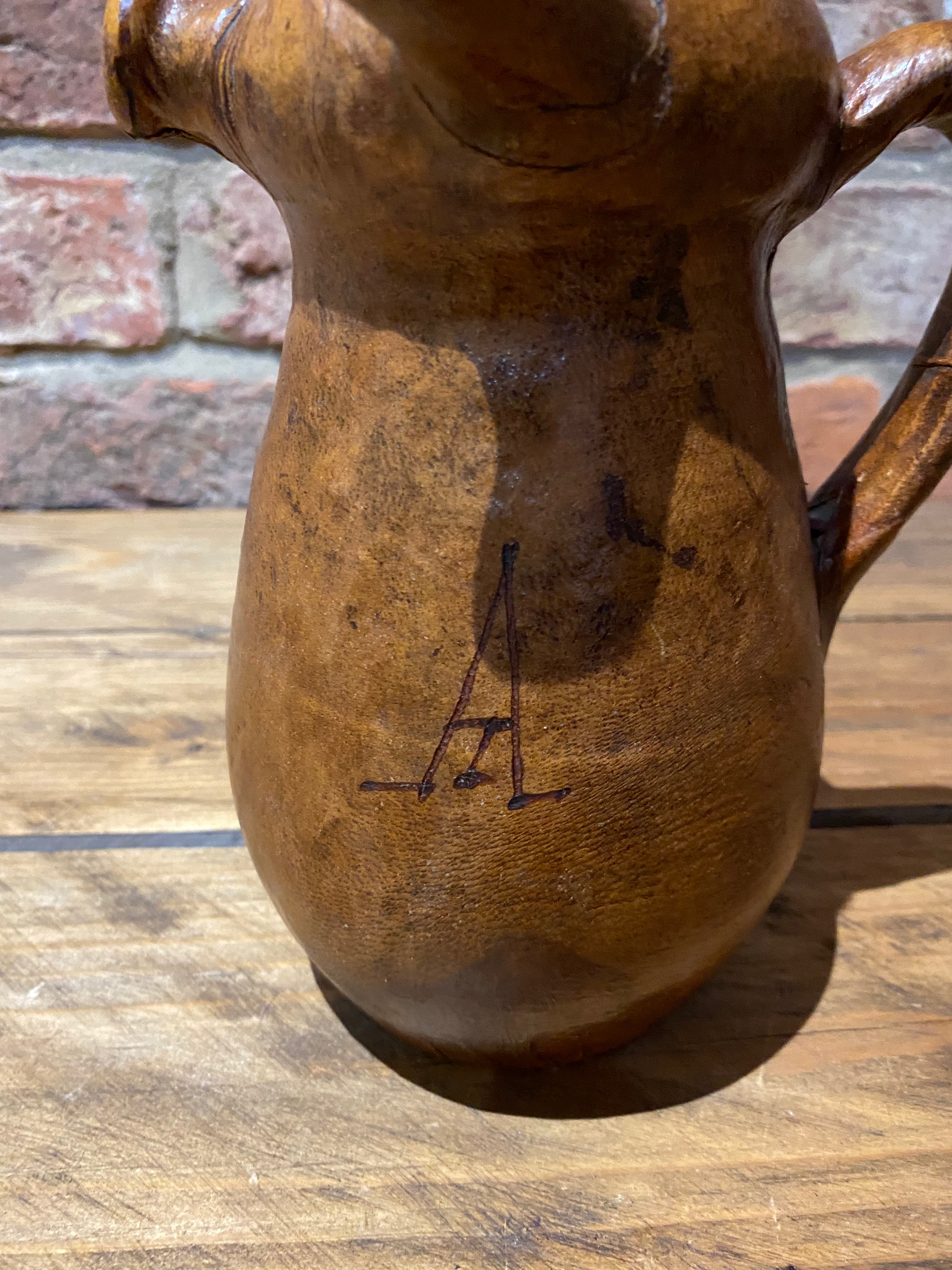 Vintage Spanish Leather Covered Jug or Bottle | Leather Decanter | Wilson Fox Antiques