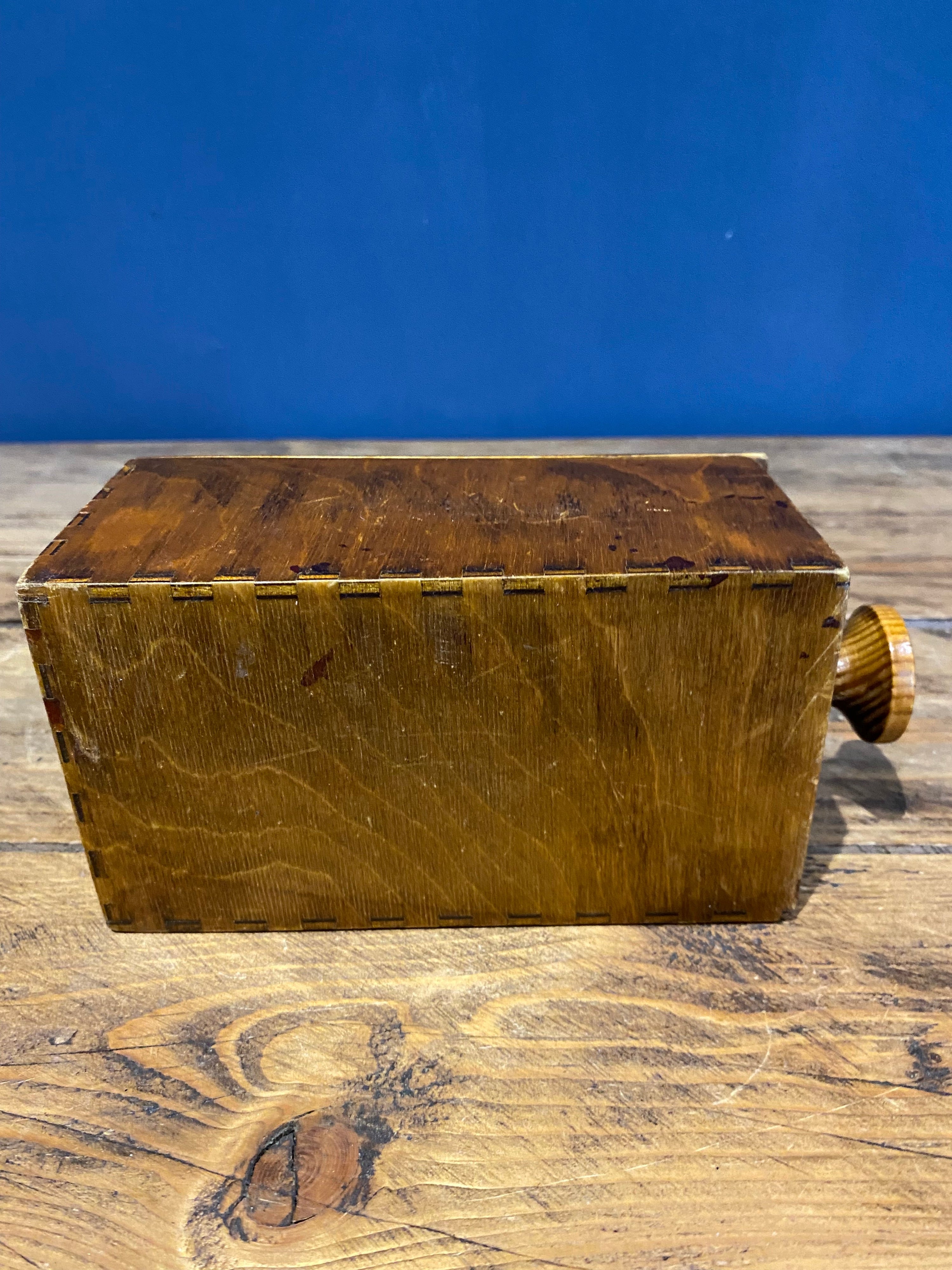 Unusual Vintage Wooden Collection Box