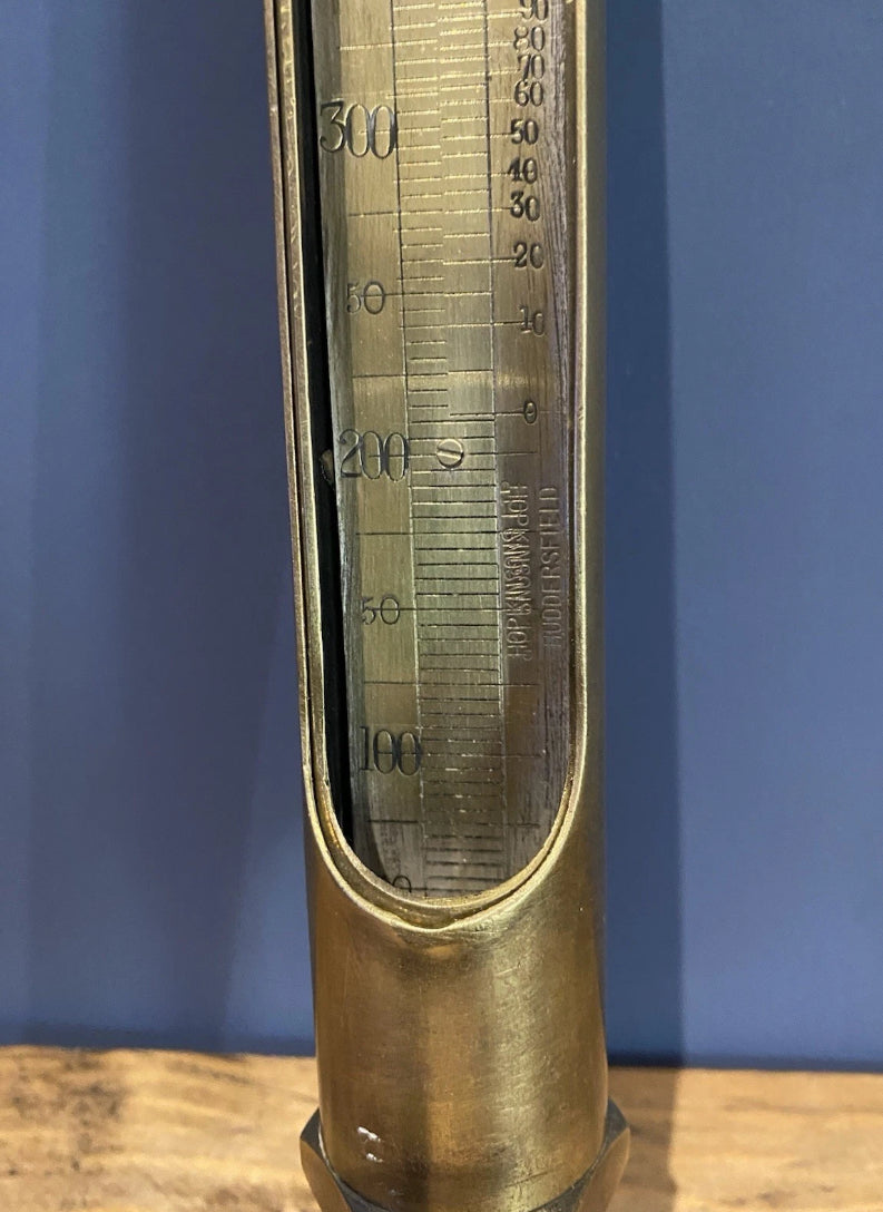 Antique/ Vintage Brass Steam Thermometer, Industrial / Steam Engine