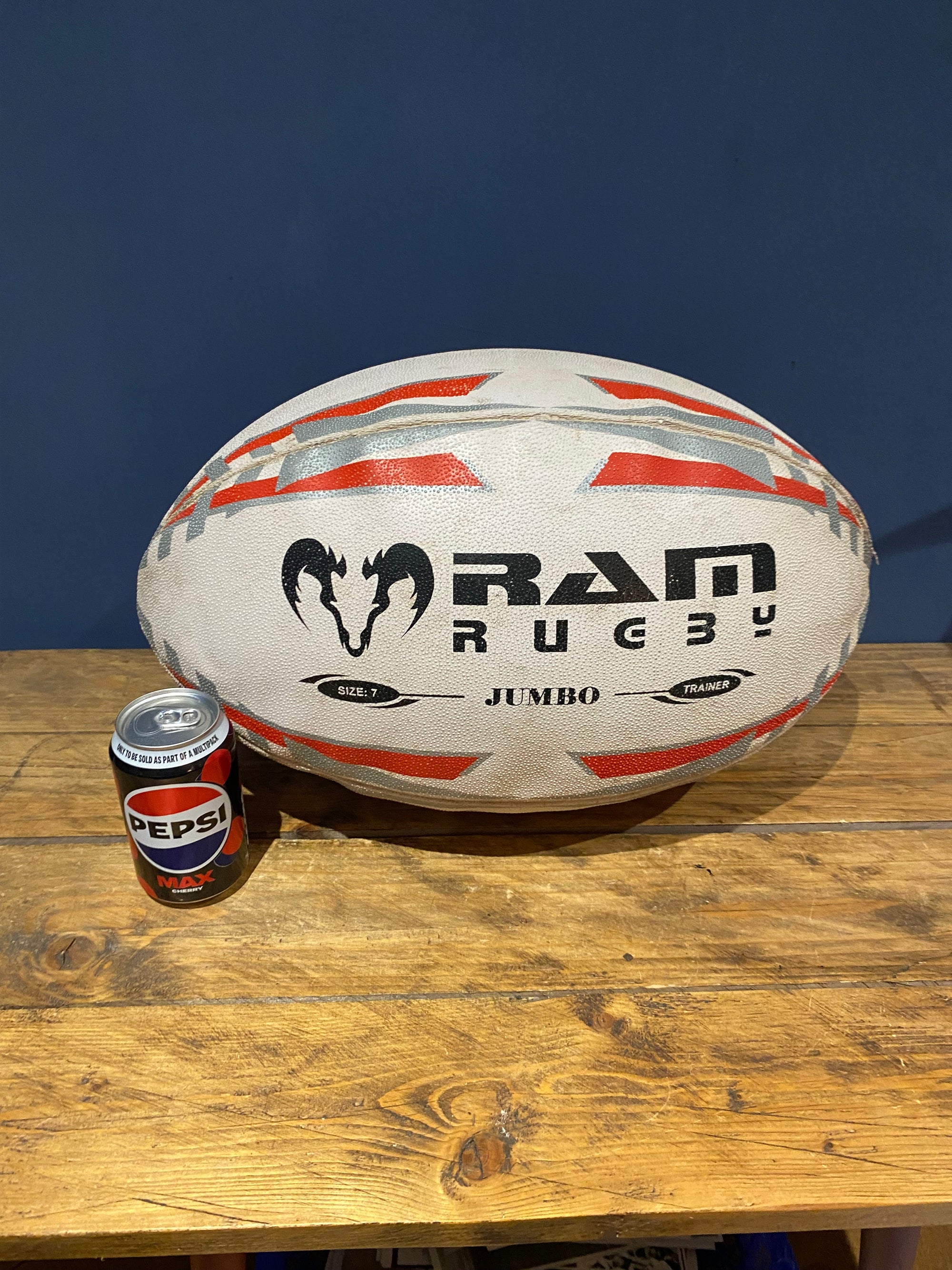 Jumbo Size 7 RAM Rugby Ball , Display Item