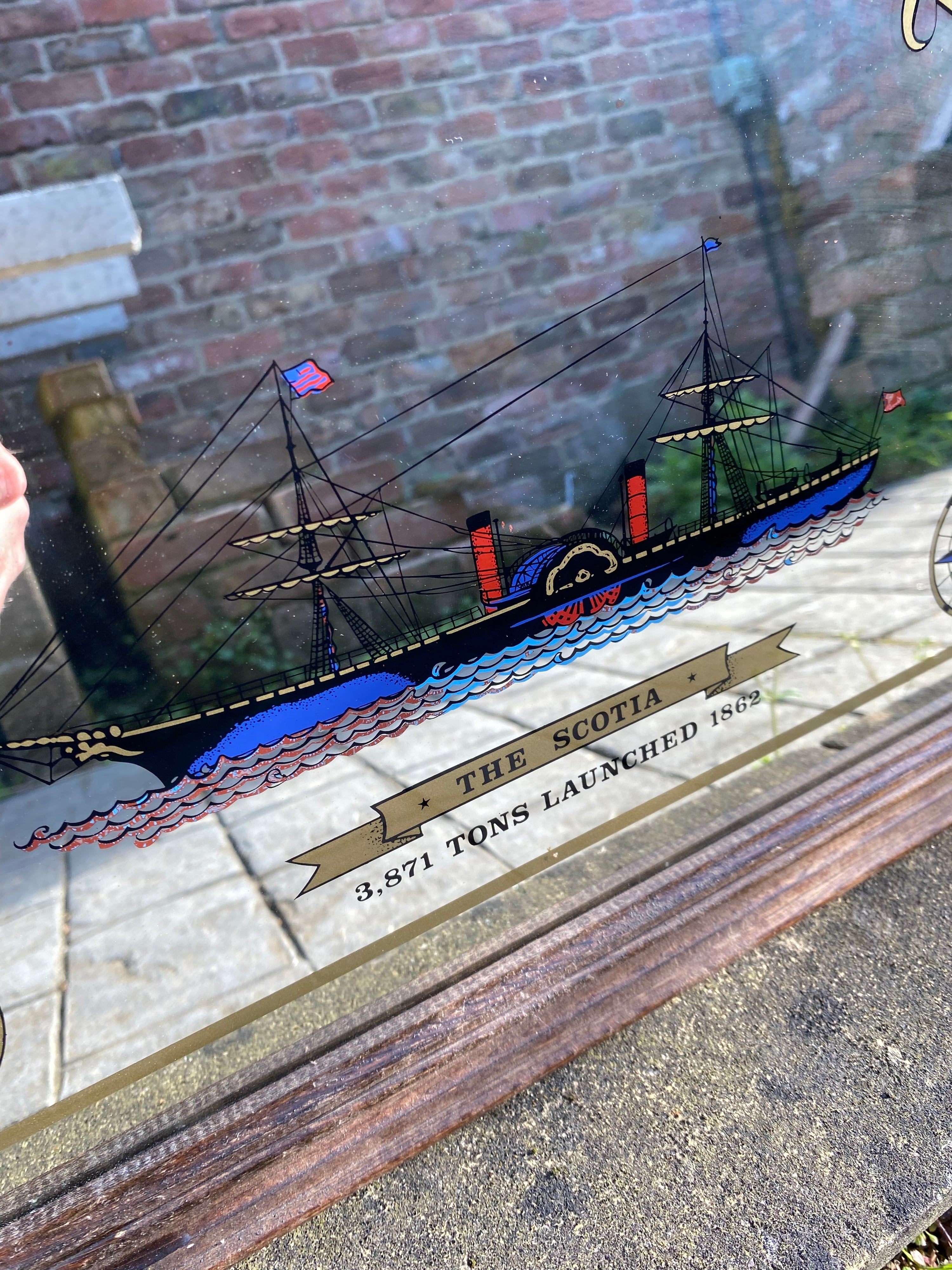 Vintage Ships Of The 19th Century, The Scotia . Wall Mirror.