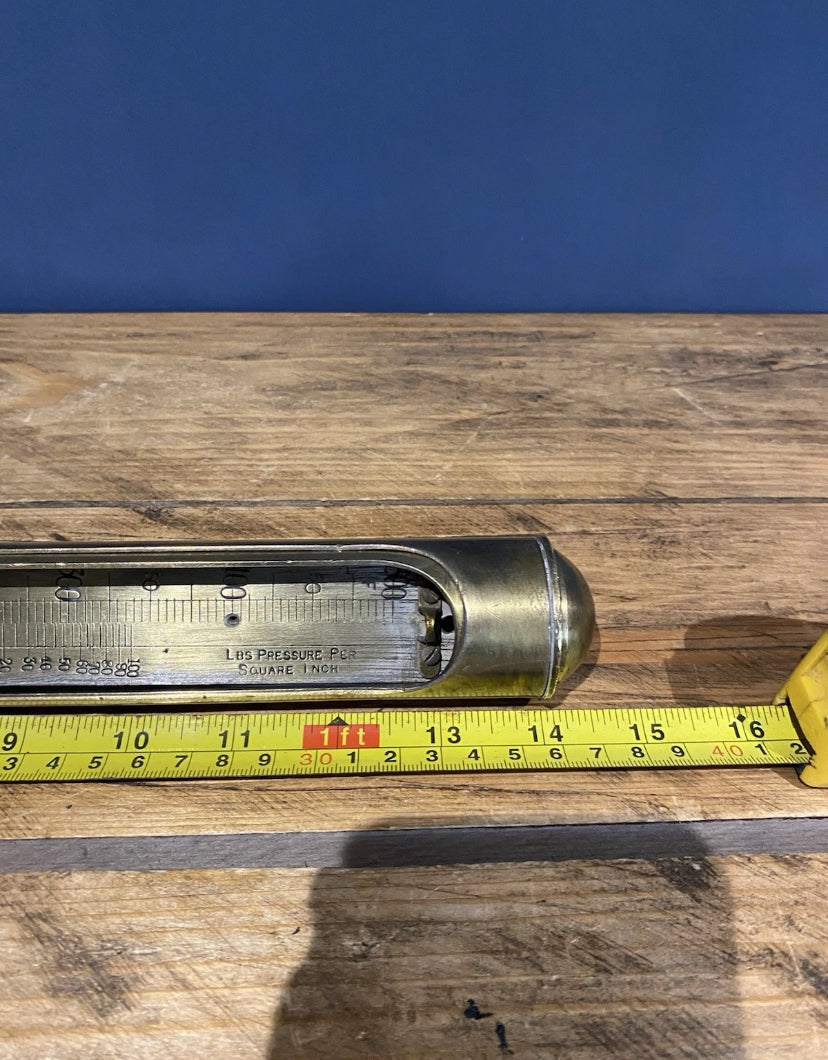 Antique/ Vintage Brass Steam Thermometer, Industrial / Steam Engine