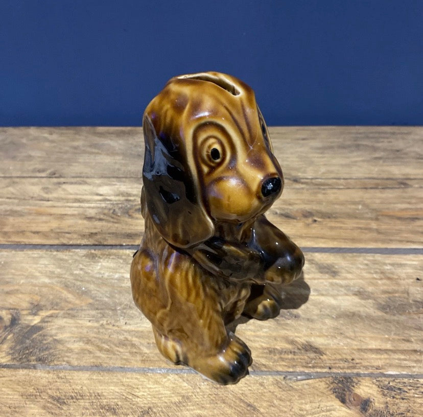 Vintage Treacle Glaze Dog Money Box