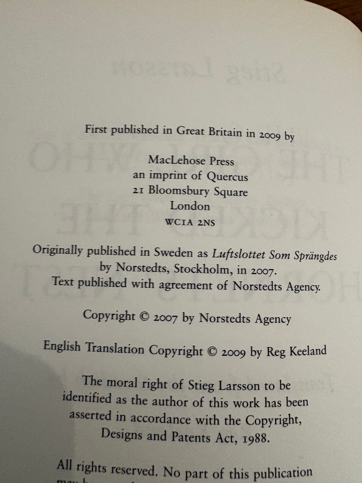 Stieg Larsson , The Girl Who Kicked The Hornets Nest , Hardcover