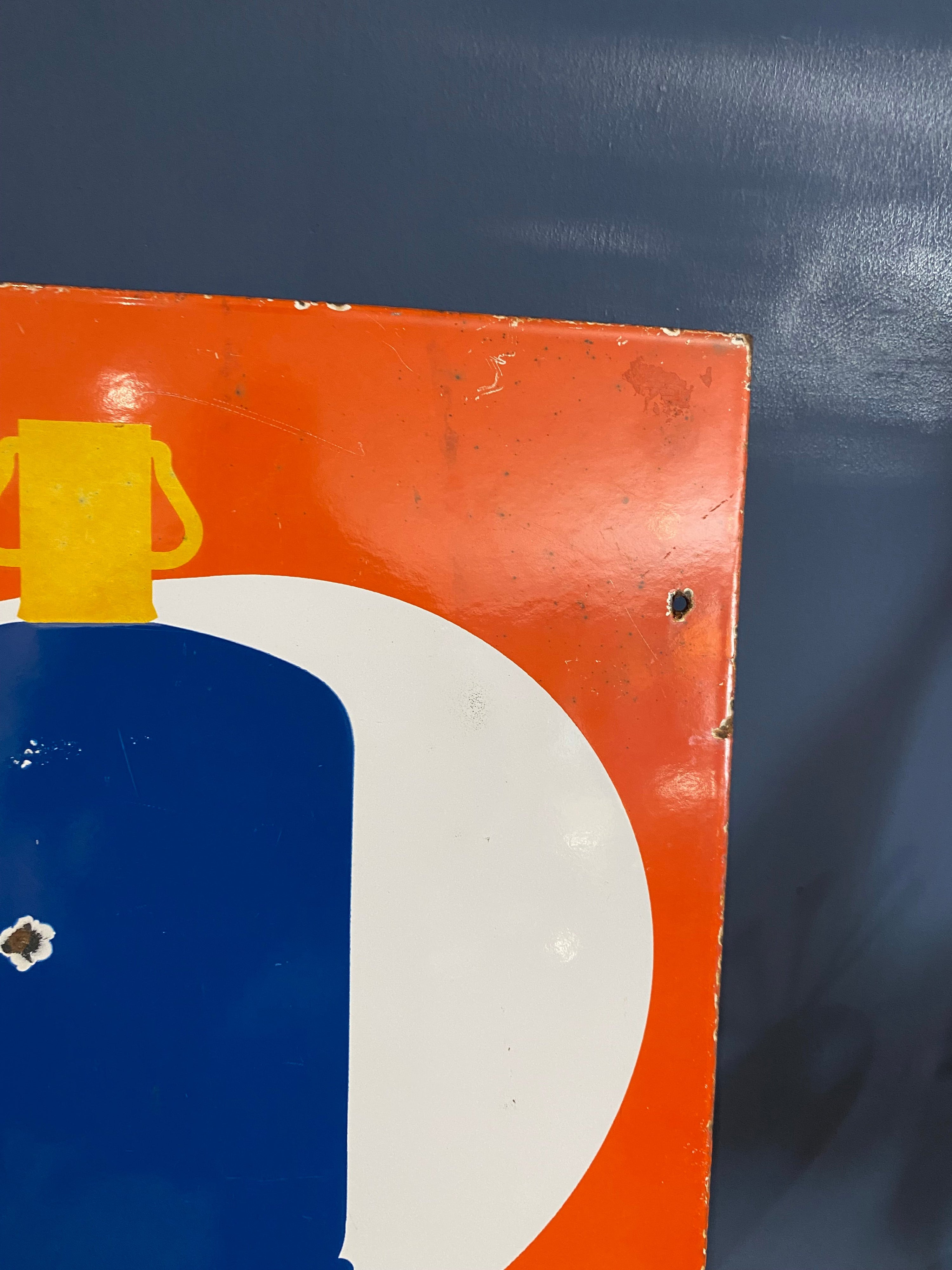 Vintage 1970’s Total Gaz double sided enamel sign