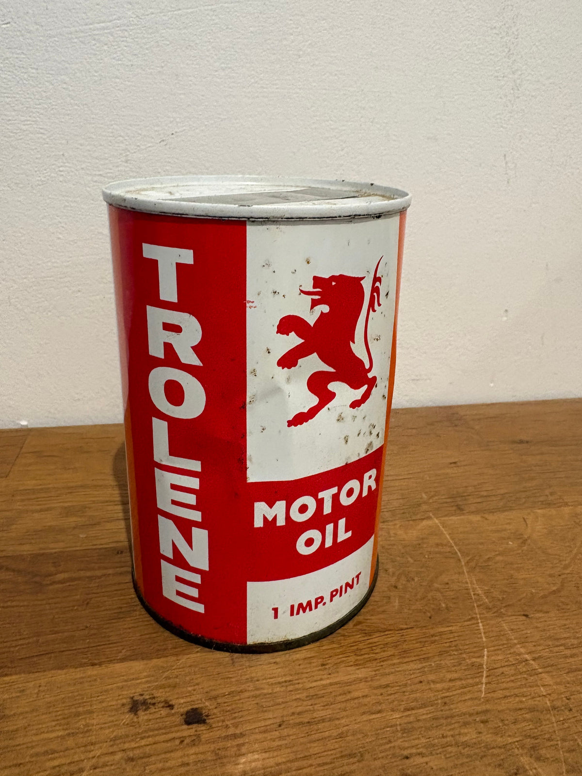Vintage Trolene Motor Oil , 1 Pint Can With Contents. Rare
