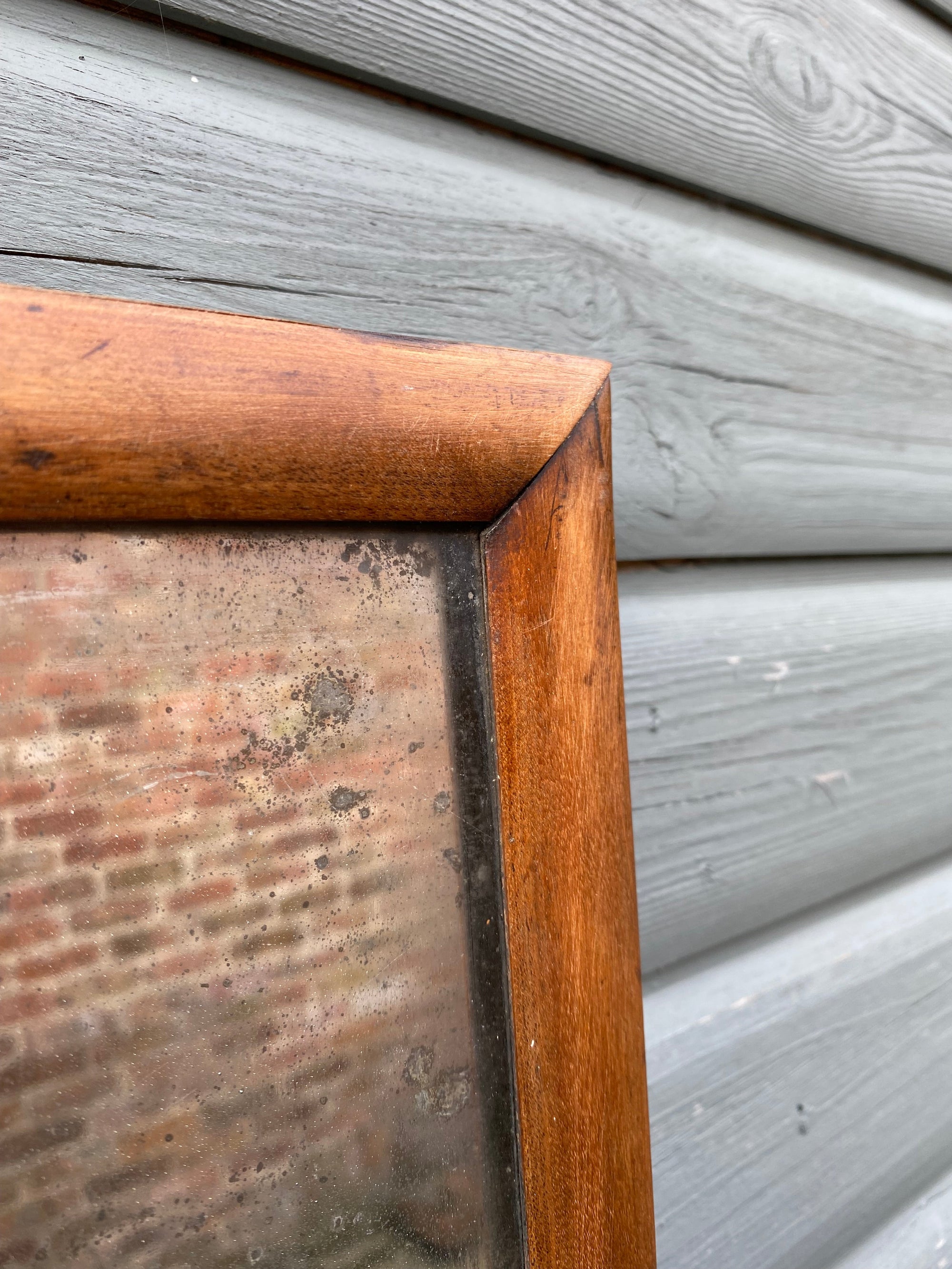 Well Worn Antique Wall Mirror, Aged Mirror