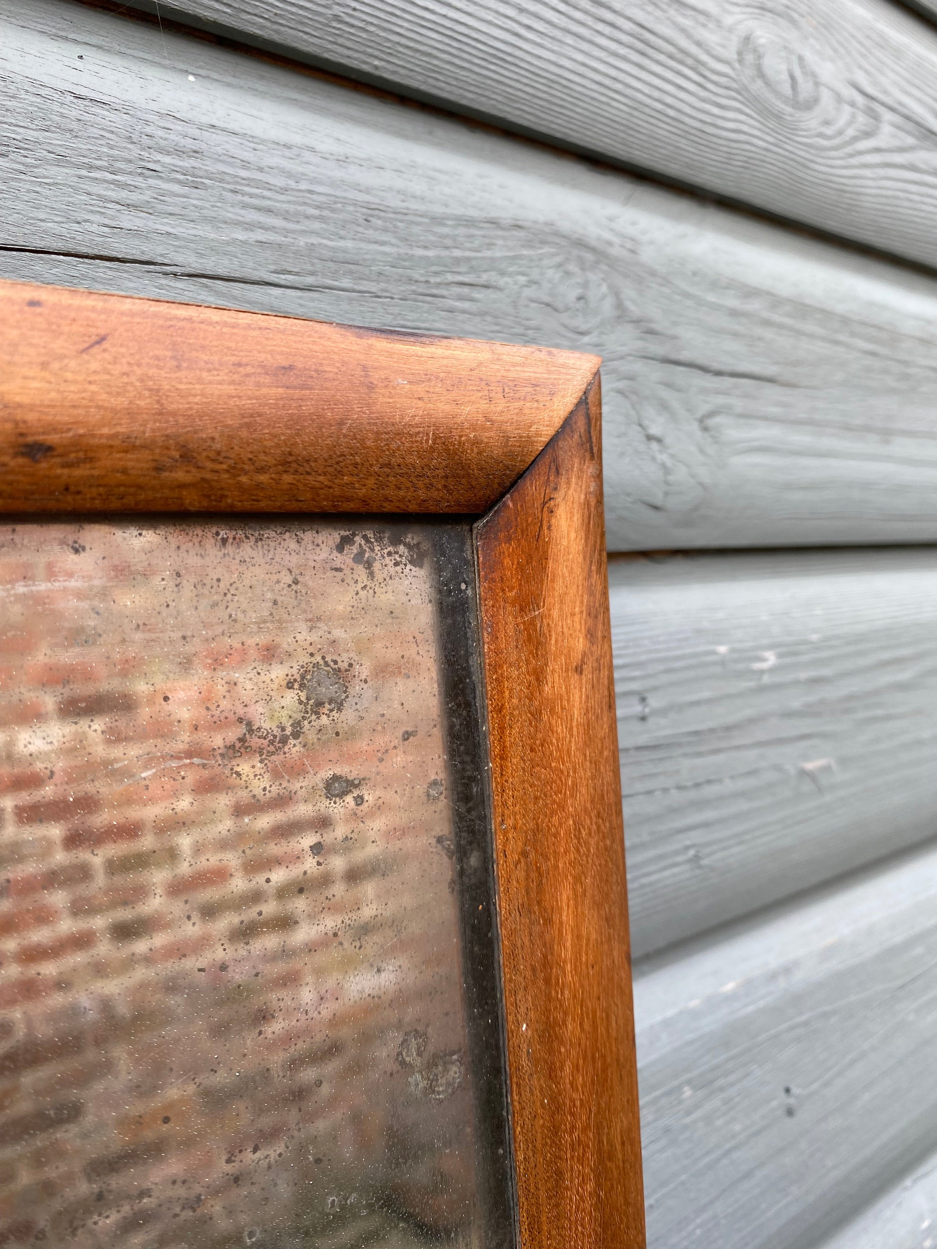 Well Worn Antique Wall Mirror, Aged Mirror