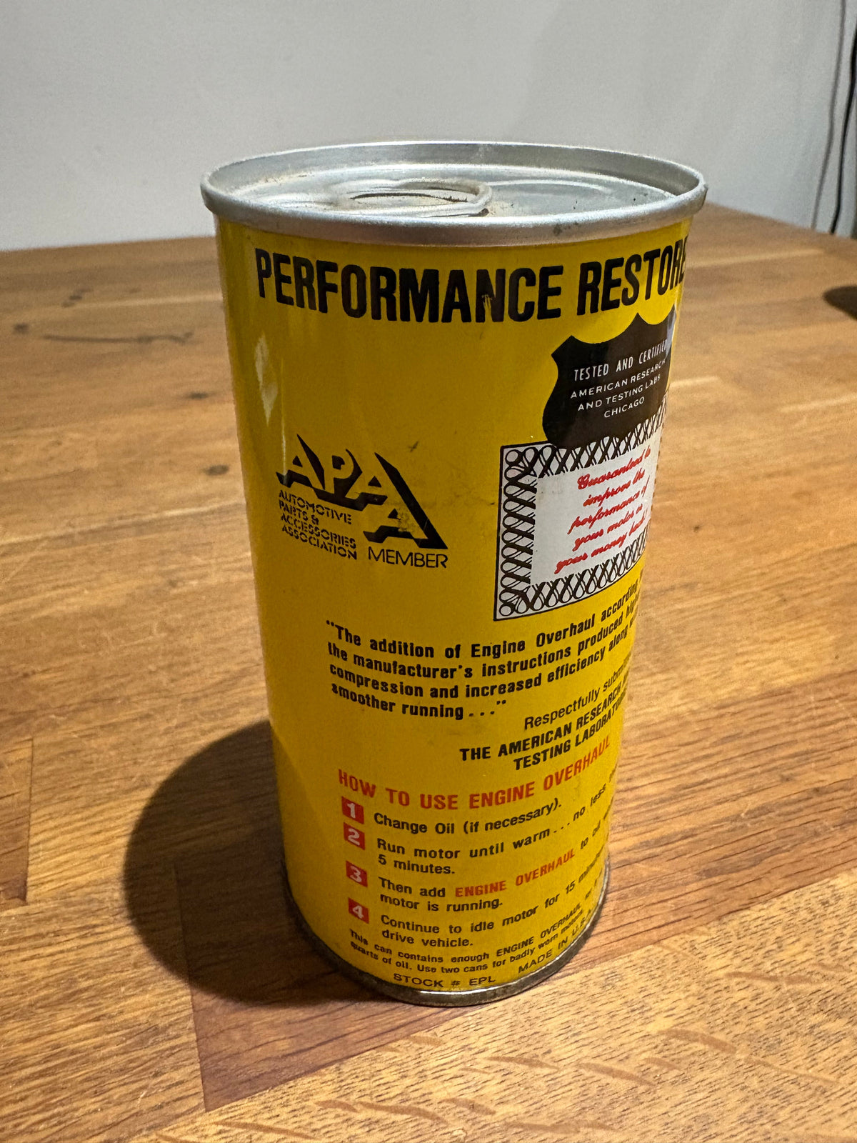 Vintage Liquid Engine Overhaul Can / Oil Can . Ph.d Product , Yale Engineering