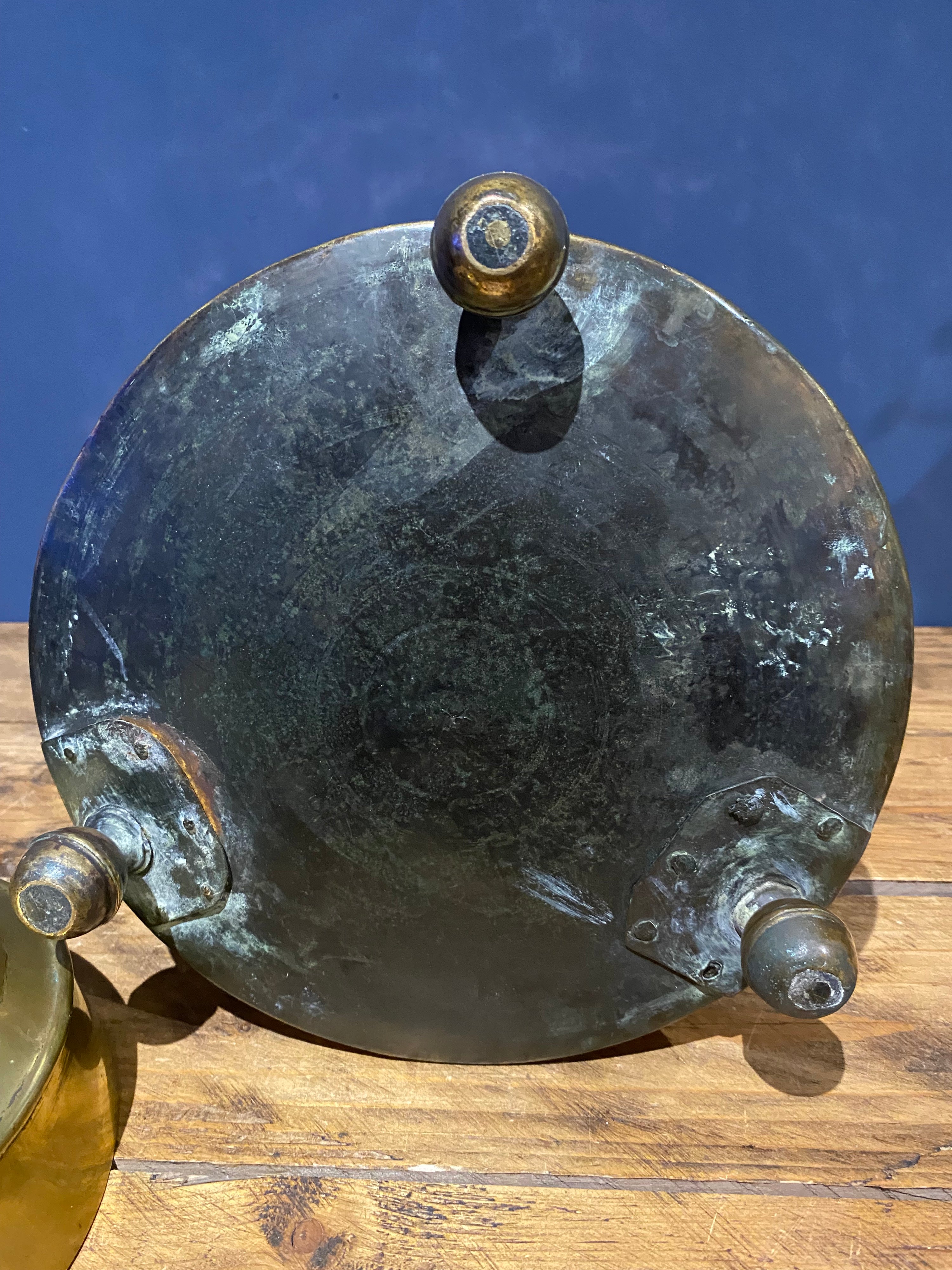 Antique Copper And Brass Dutch Doof Pot , Embers Bucket.