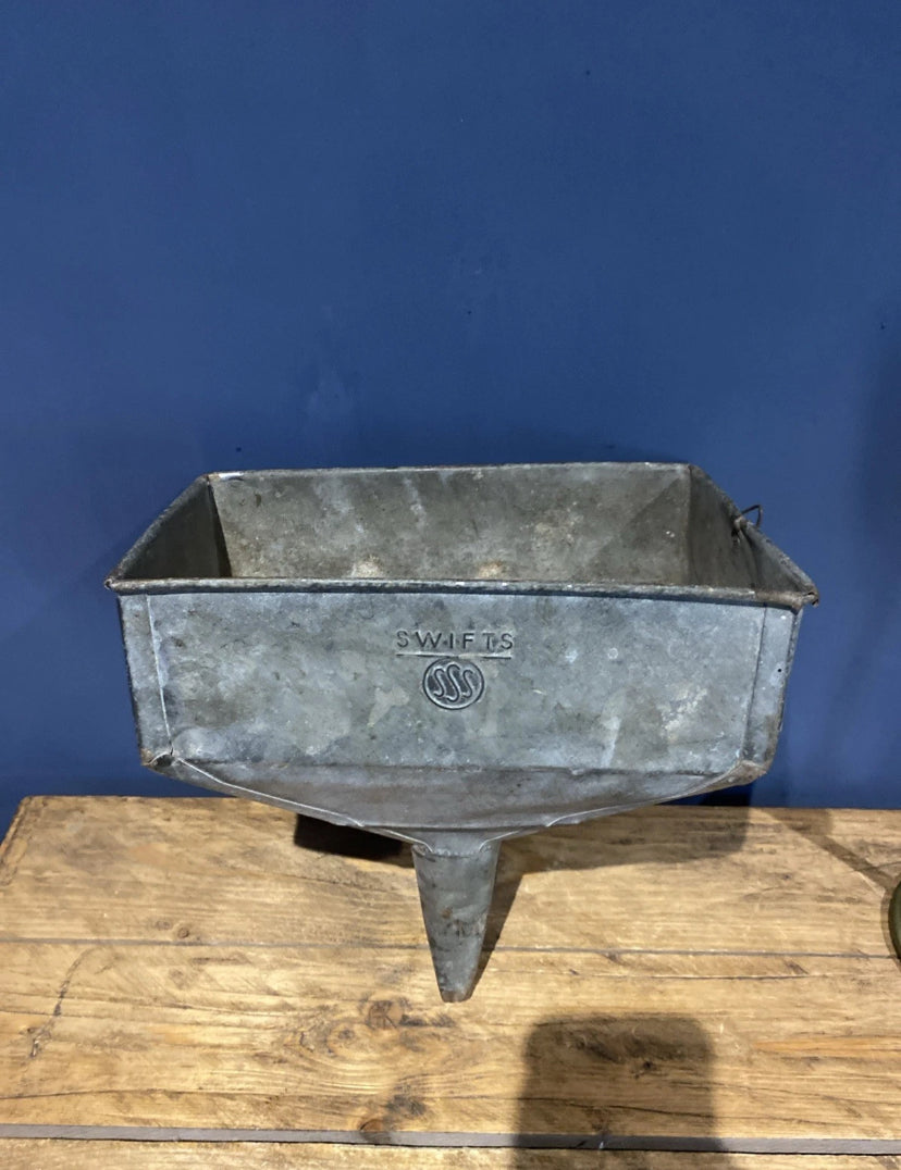 Vintage Galvanised Swifts Tractor Funnel