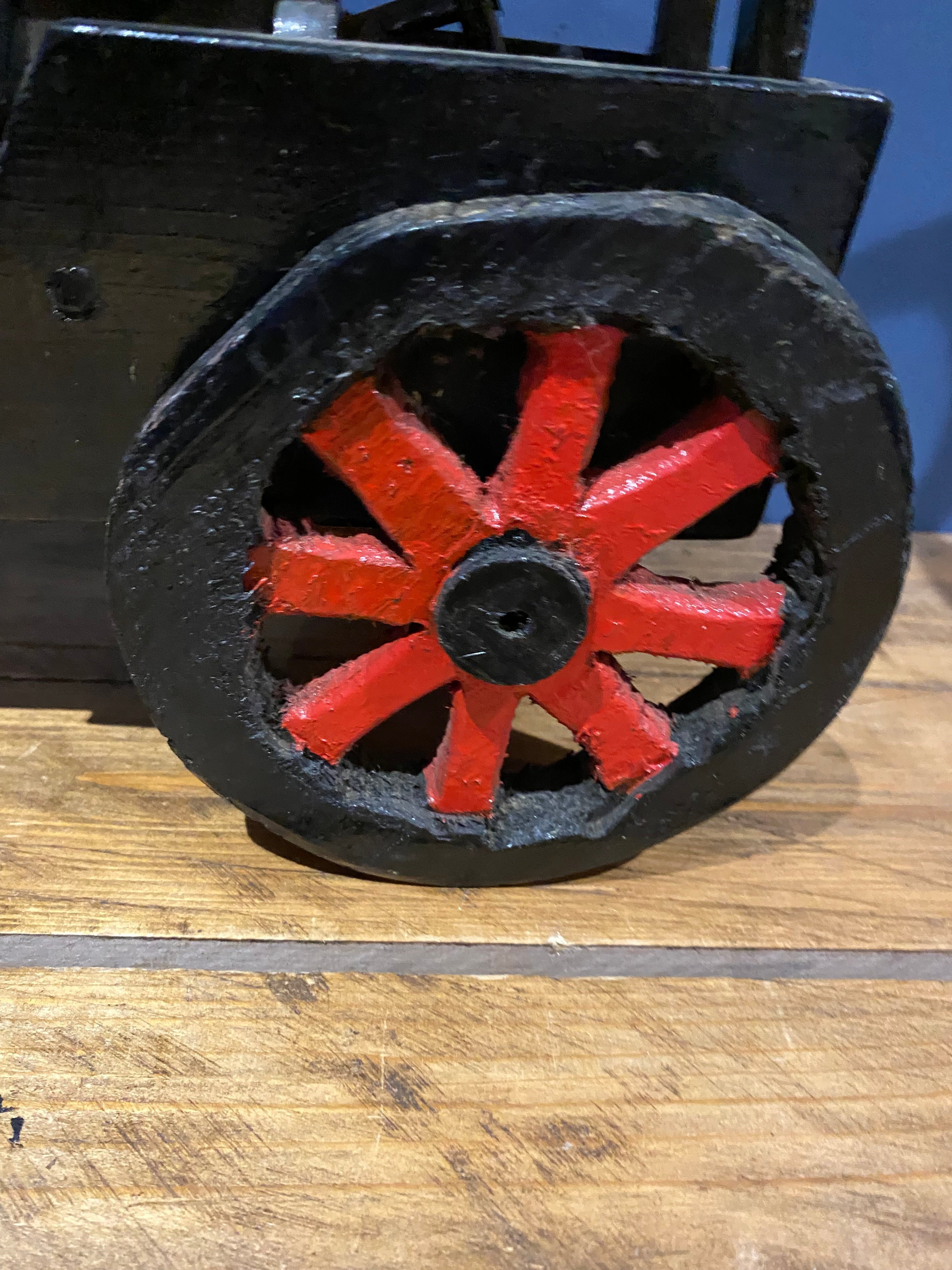 Scratch Built Wooden Steam Engine , Folk Art