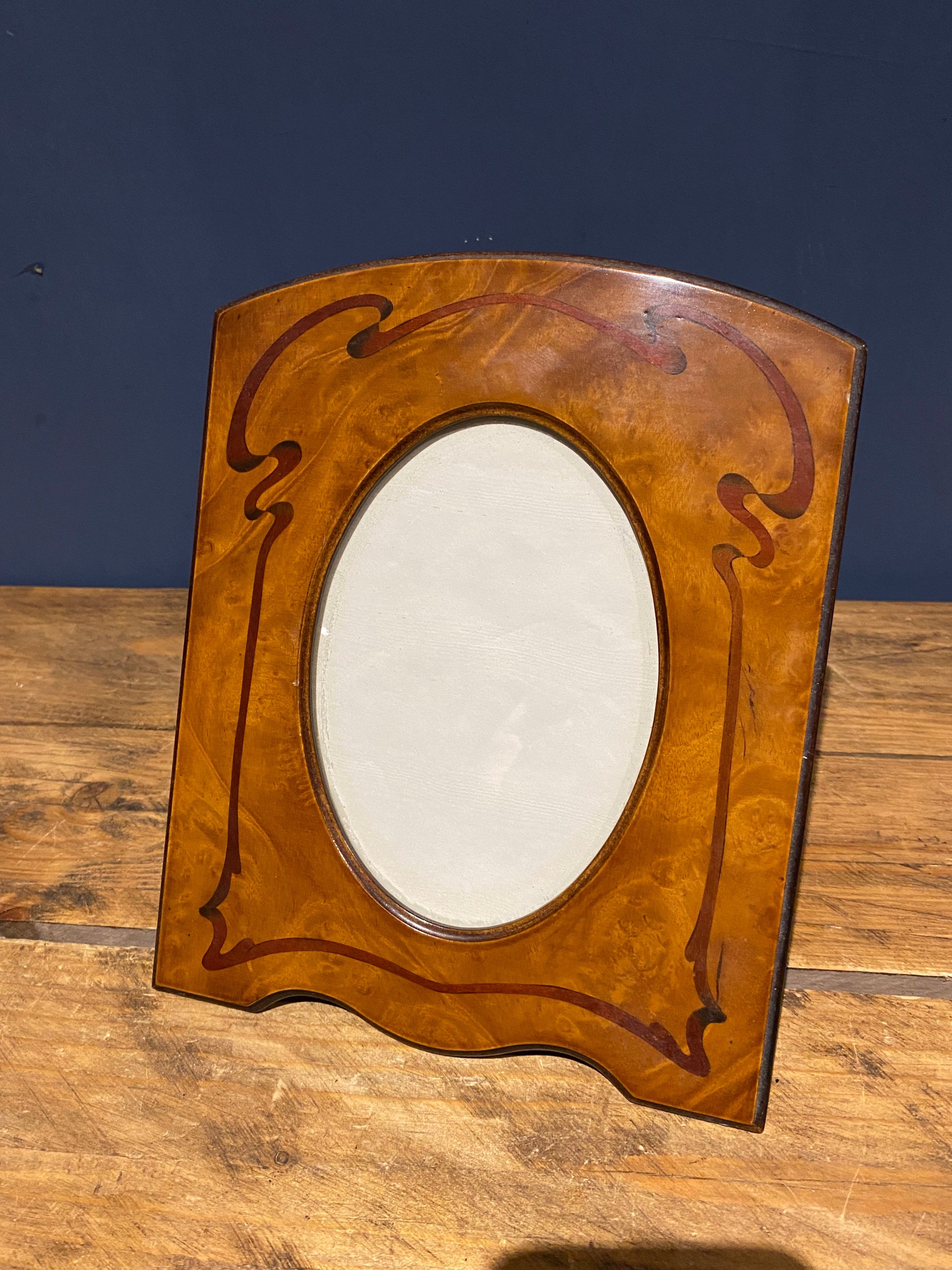 Beautiful Inlaid Wood Antique Photo Frame