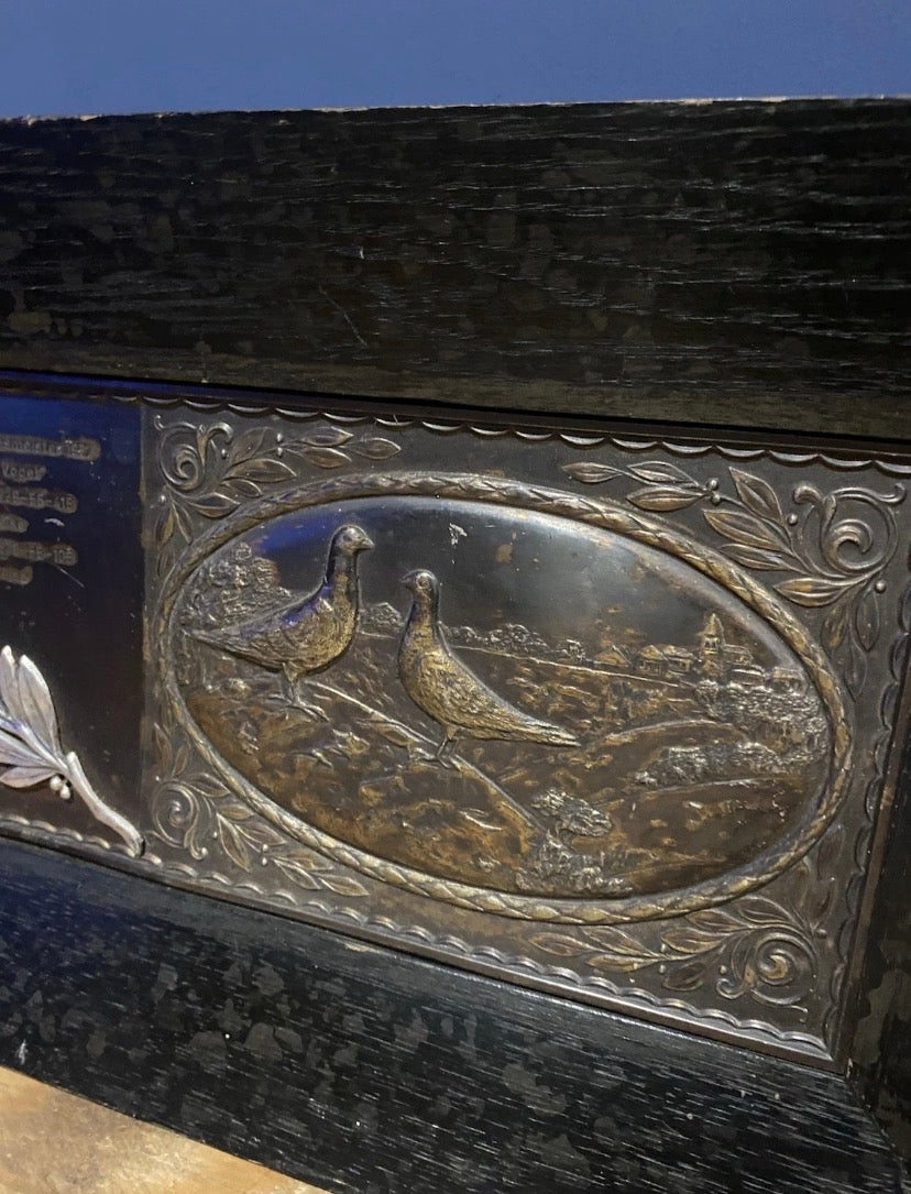 Vintage 1957 German Racing Pigeon Award , Bronze Picture , Rare