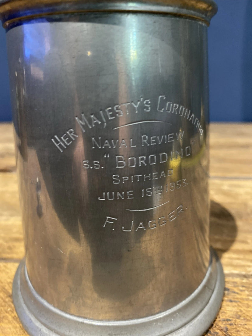 Craftsman Pewter, Ss Borodino Coronation Tankard, Engraved