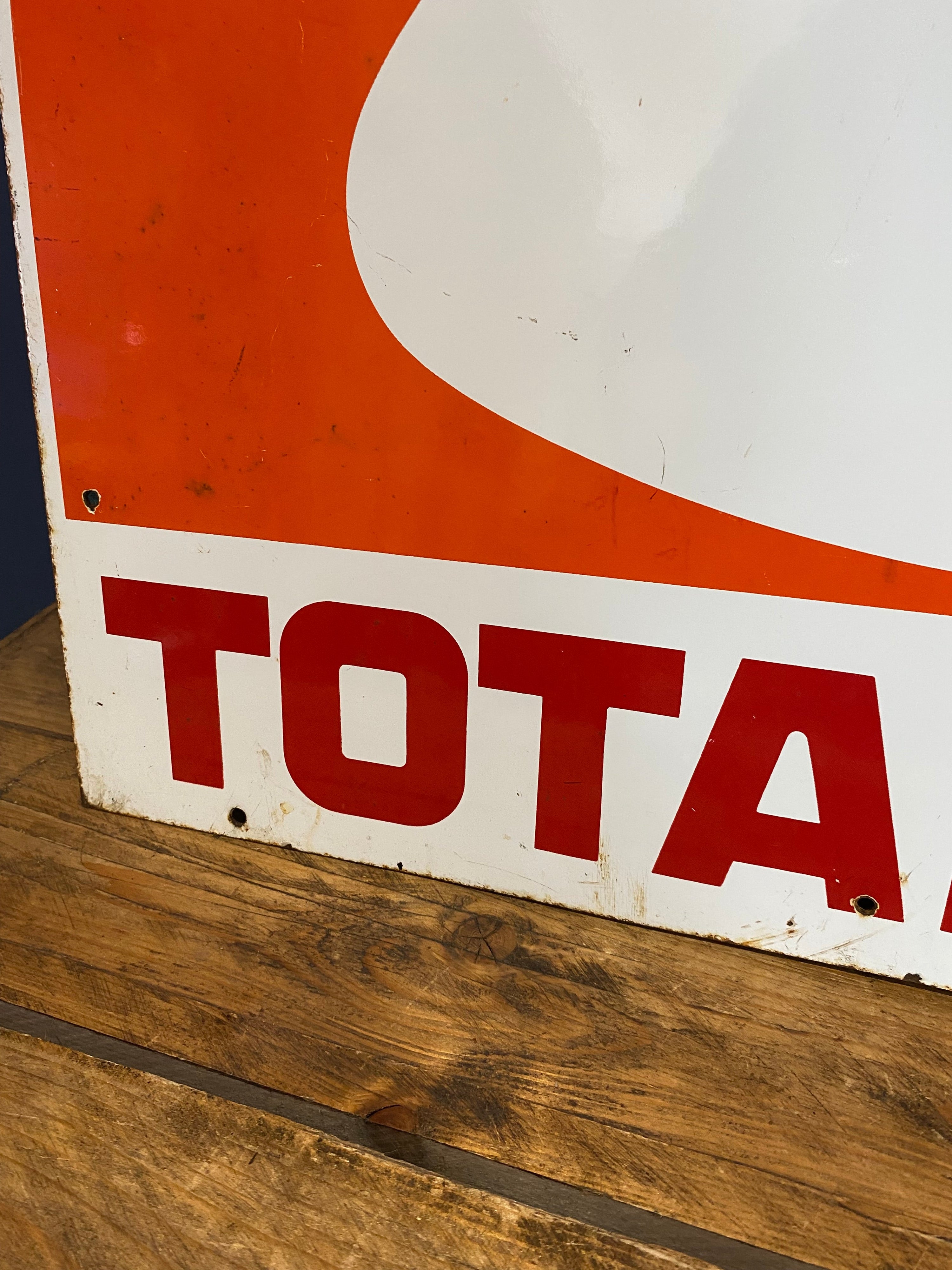 Vintage 1970’s Total Gaz double sided enamel sign