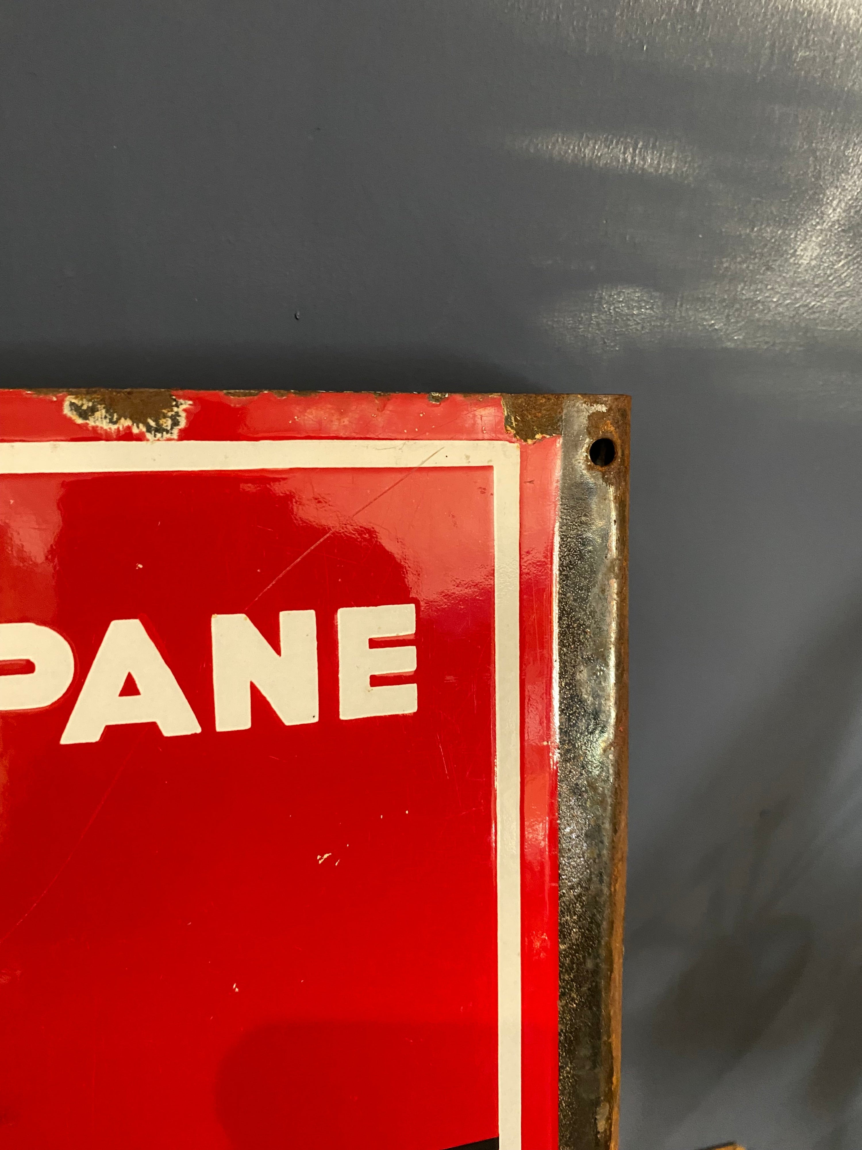 Vintage French Antargaz double sided enamel sign , 1970’s
