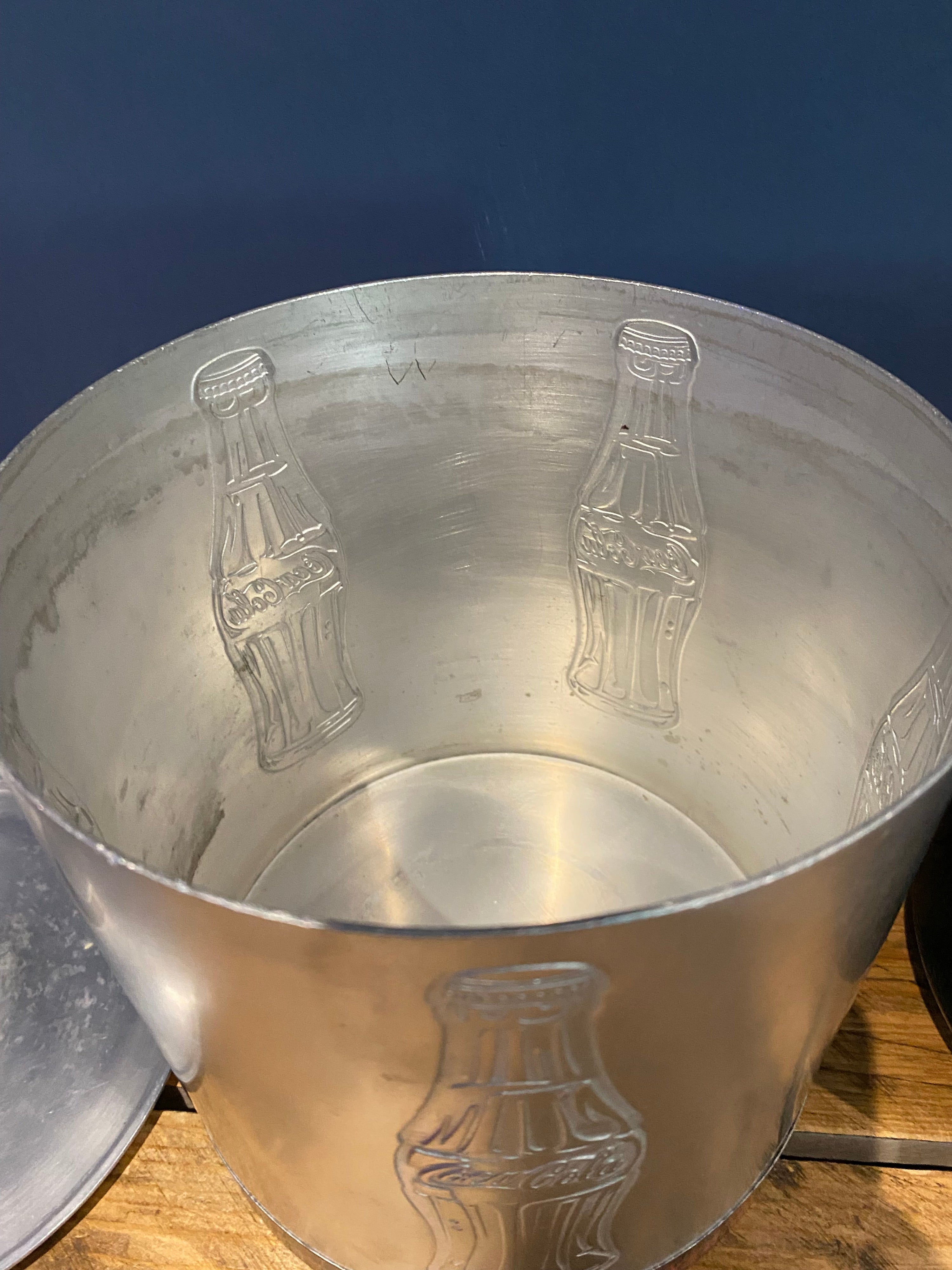 Vintage Alloy Coca Cola Ice Bucket