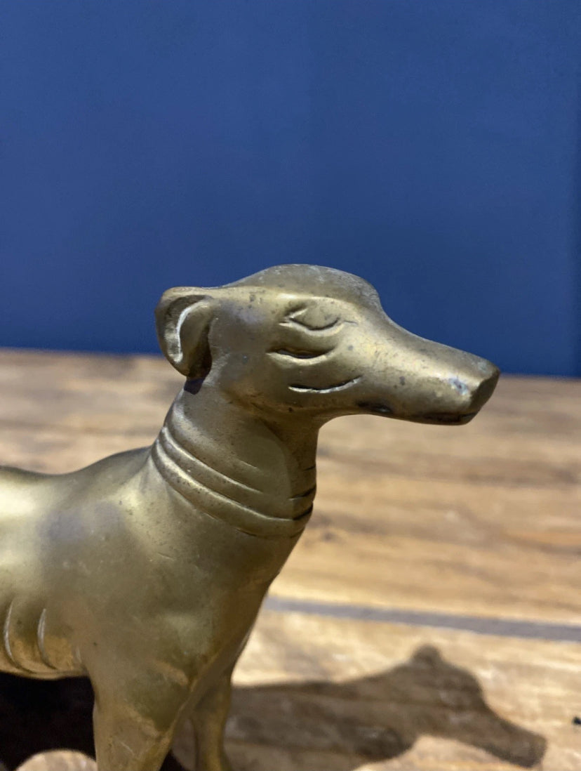 Vintage Brass Greyhound/ Whippet Ornament/ Figure