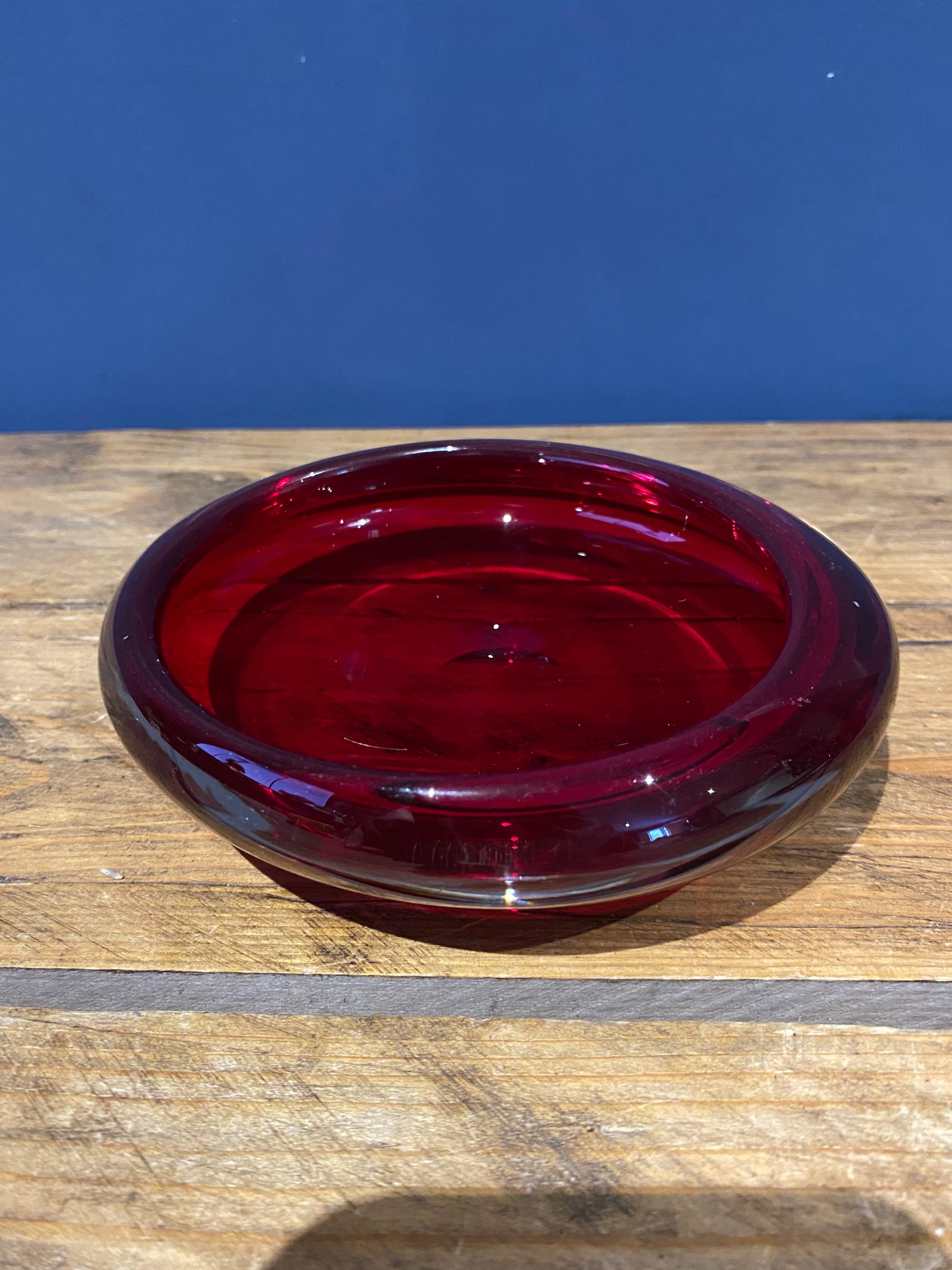 Beautiful mid century glass trinket dish / decorative coin dish