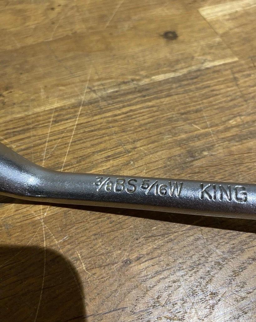 Vintage King Dick Offset Ring Spanner Ddw205 , 3/8bs, 5/16W + 7/16BS , 3/8W