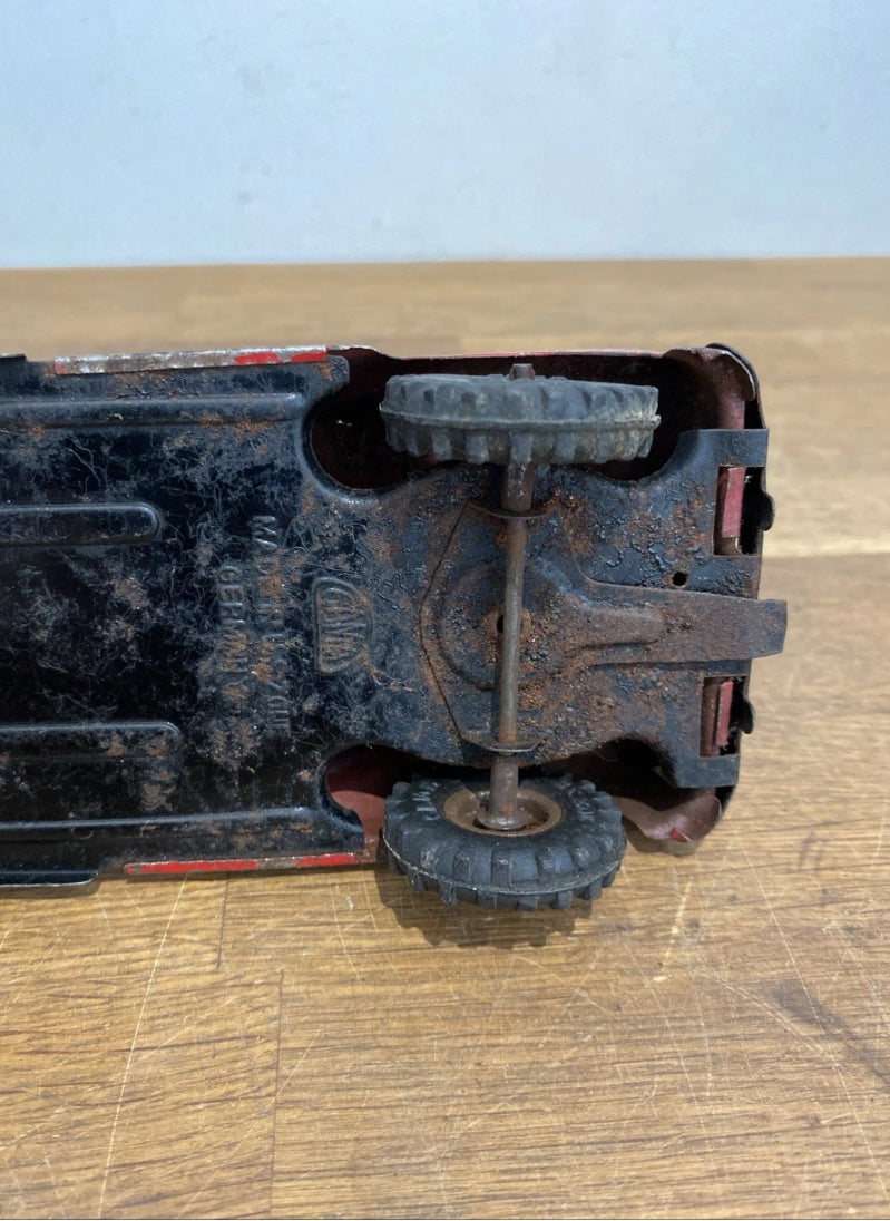 Vintage Tinplate Gama Fire Engine, Fire Truck , Ladder Truck , Clockwork, Works
