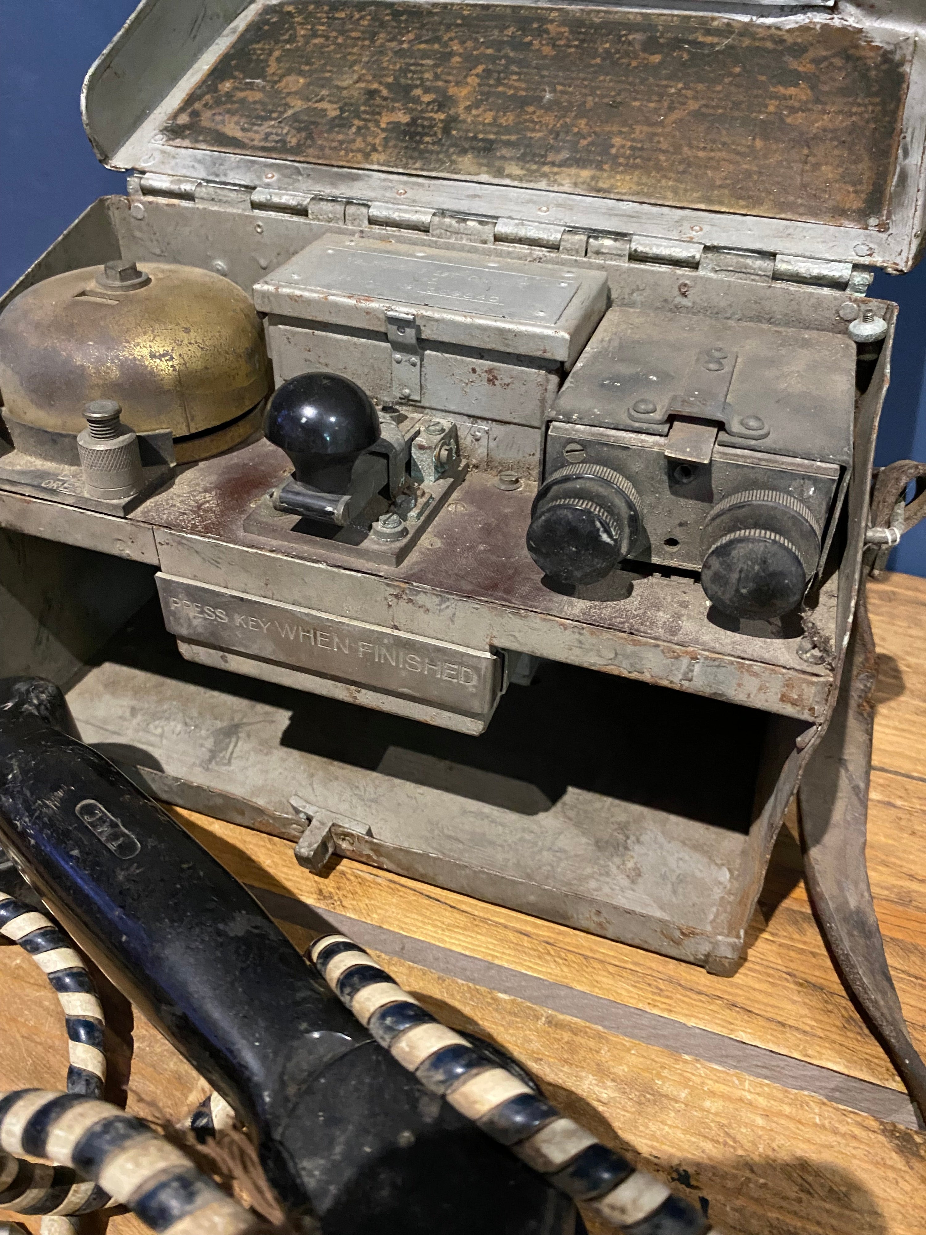 Rare WW2 British Army Telephone Set D Mark VII Field Telephone, Police Marked