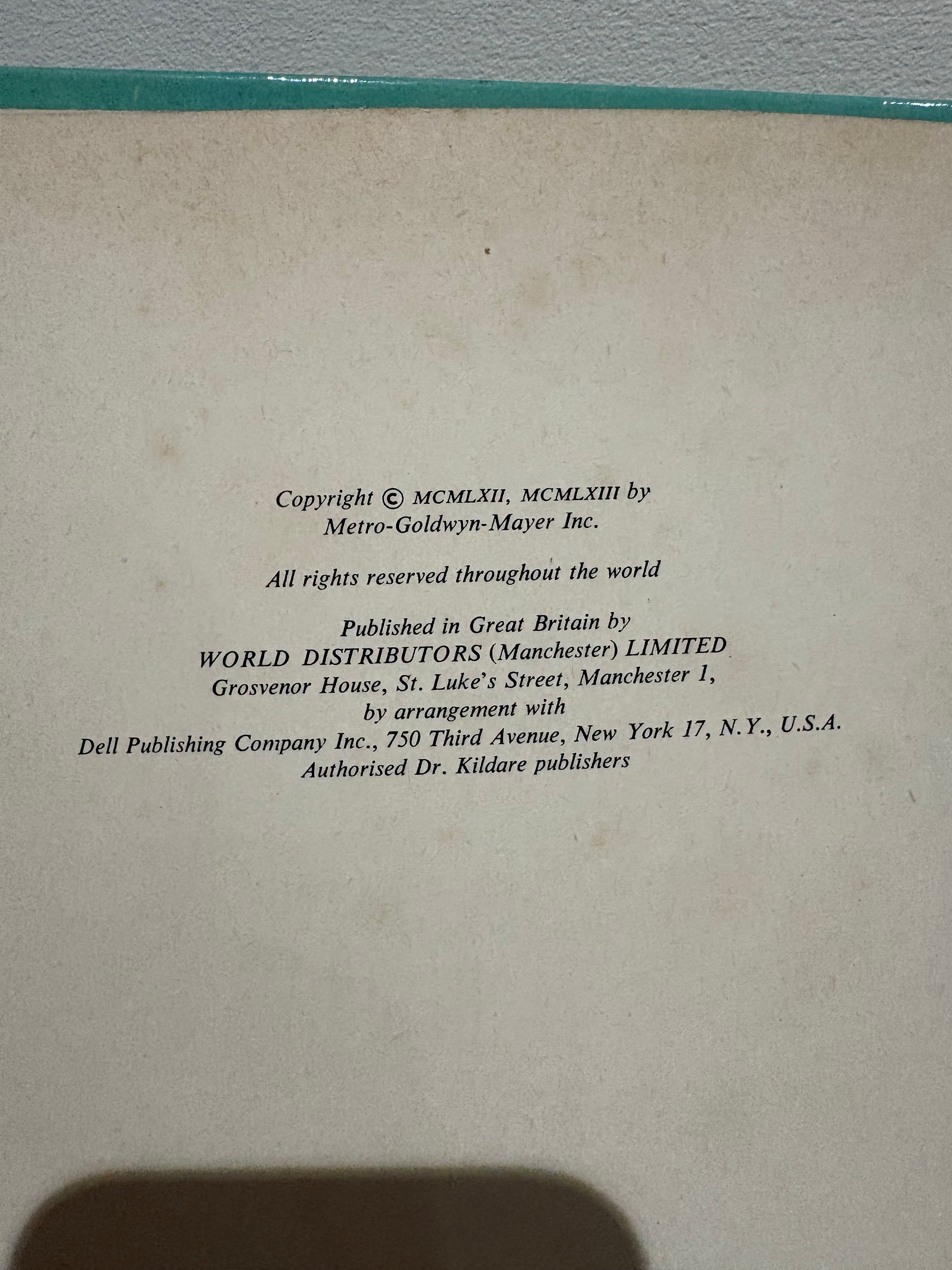 Dr. Kildare Annual, 1963 Hardcover Book