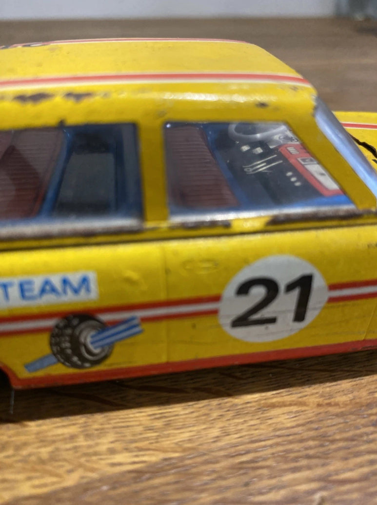 Vintage Rare Ehri Racing Team , Tin Plate Toy Car