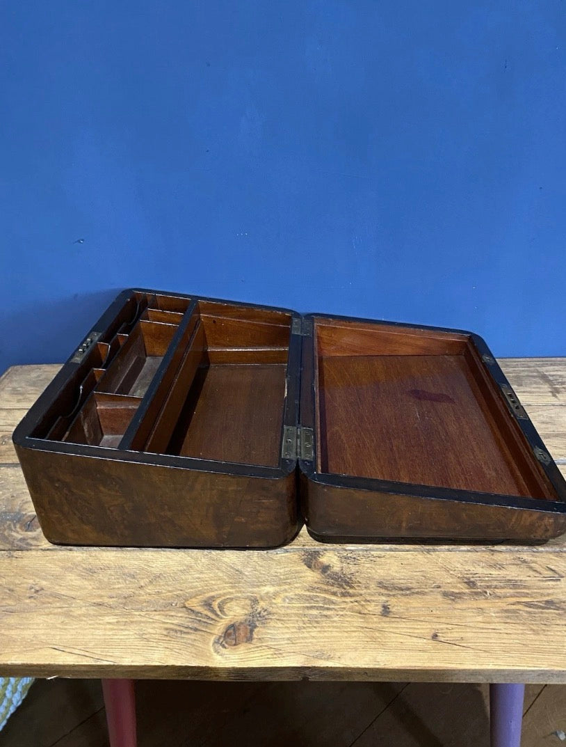 Antique Box / Writing Slope In Need Of Tlc , Secret Compartment.
