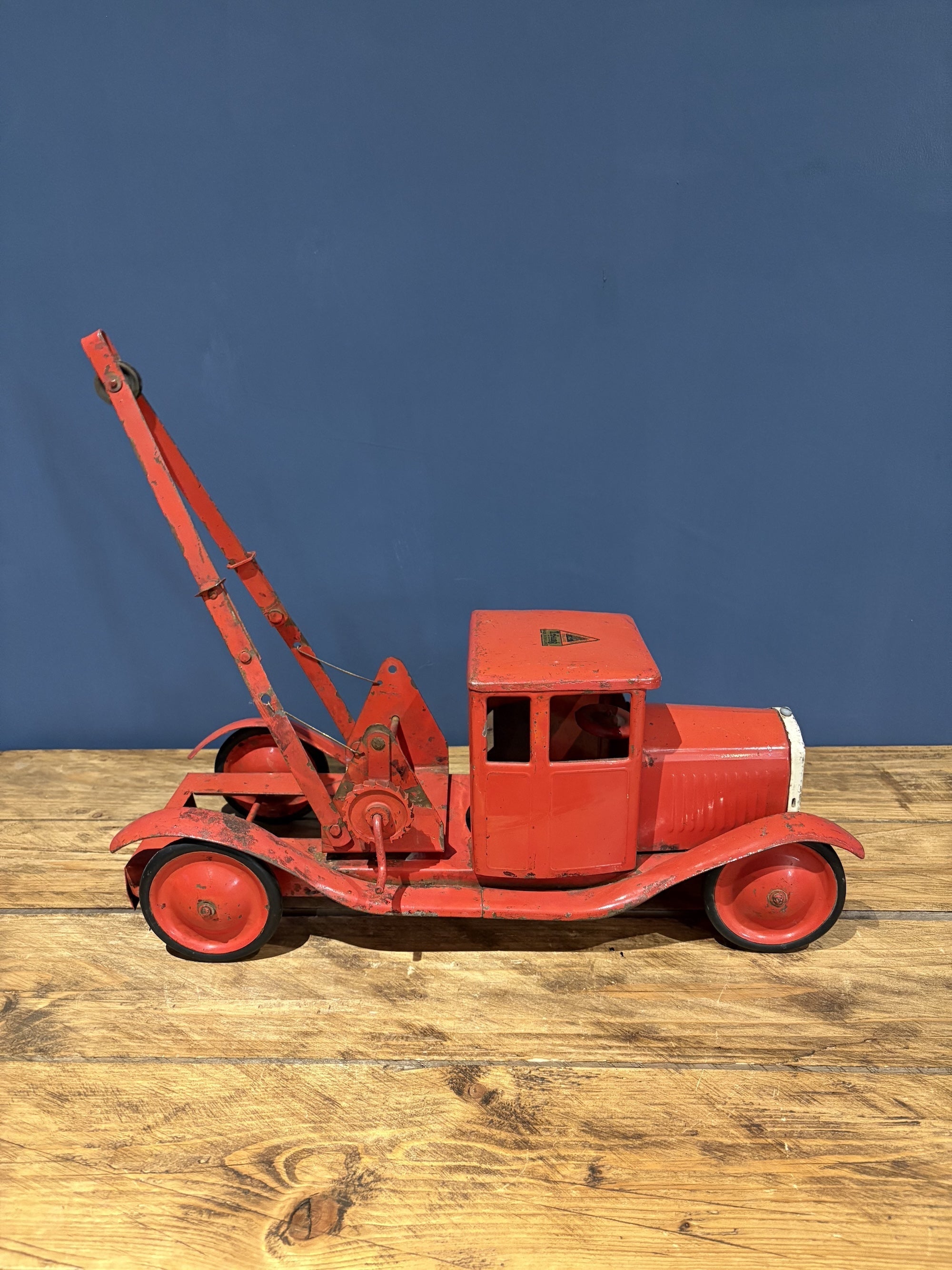 Large 1930s Triang Red Recovery Tow Truck In Red