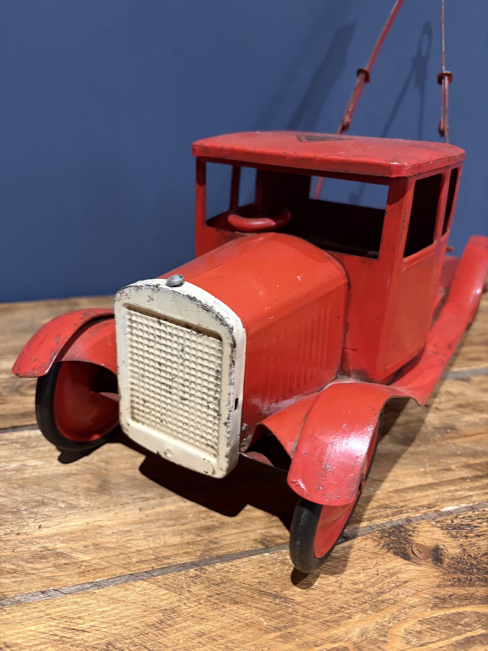 Large 1930s Triang Red Recovery Tow Truck In Red