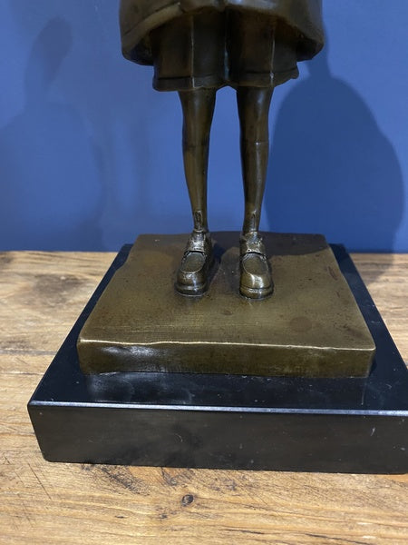 Banksy Deep Sea Diver Bronze Figure On A Marble Base