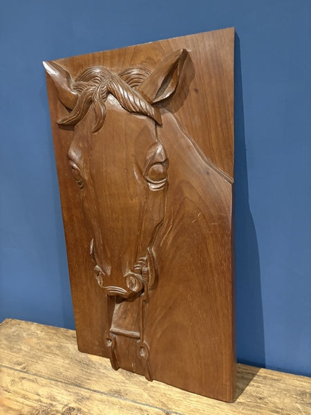Exquisite Wooden Horse Portrait Hand Crafted By Pm Smith Wall Art