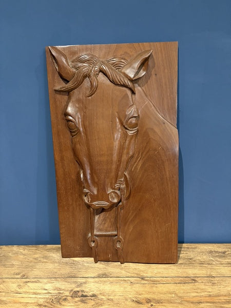 Exquisite Wooden Horse Portrait Hand Crafted By Pm Smith Wall Art